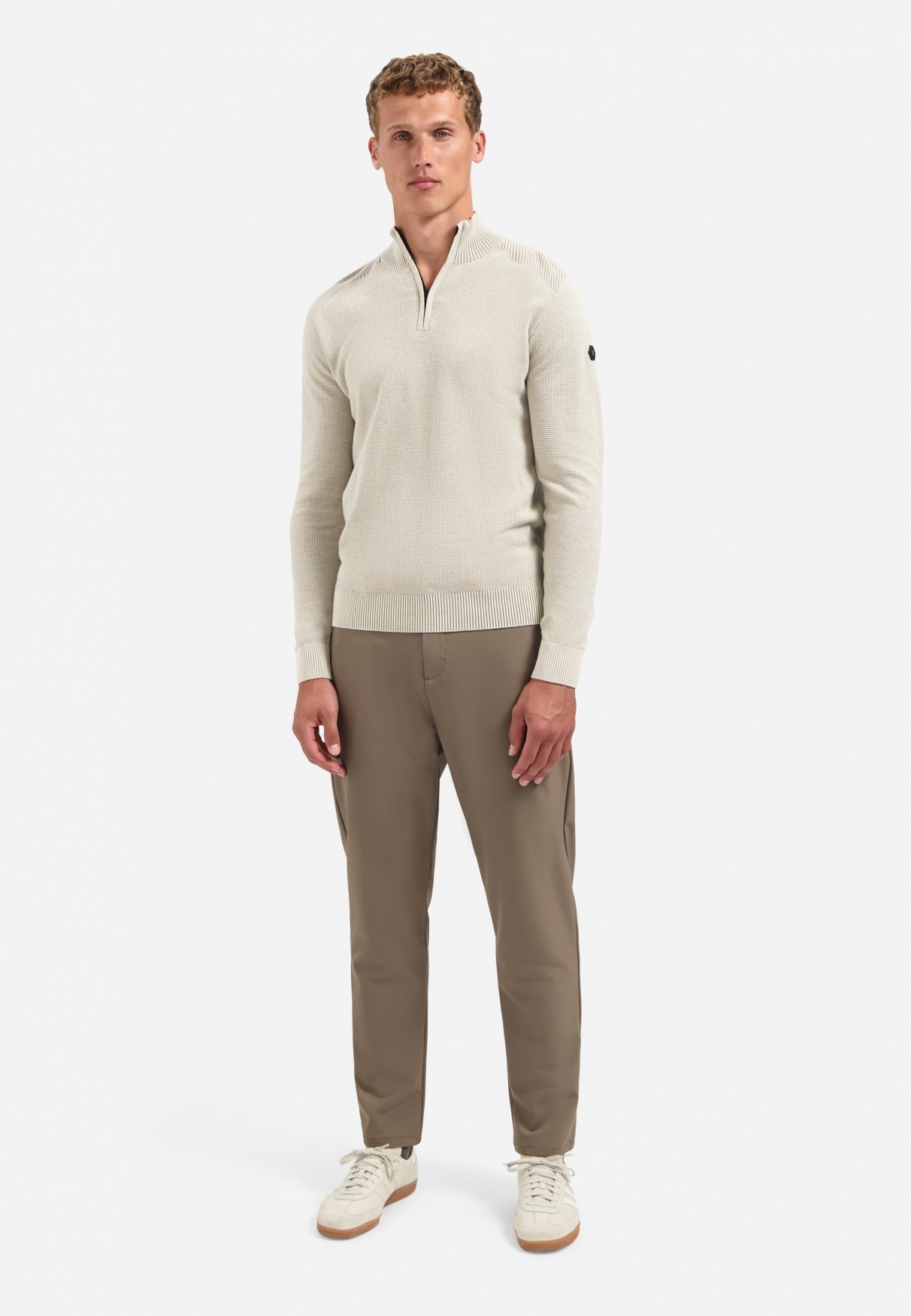 Thumbnail - NO EXCESS Stehkragenpullover "No Excess Strukturierter Half-Zip-Pullover"