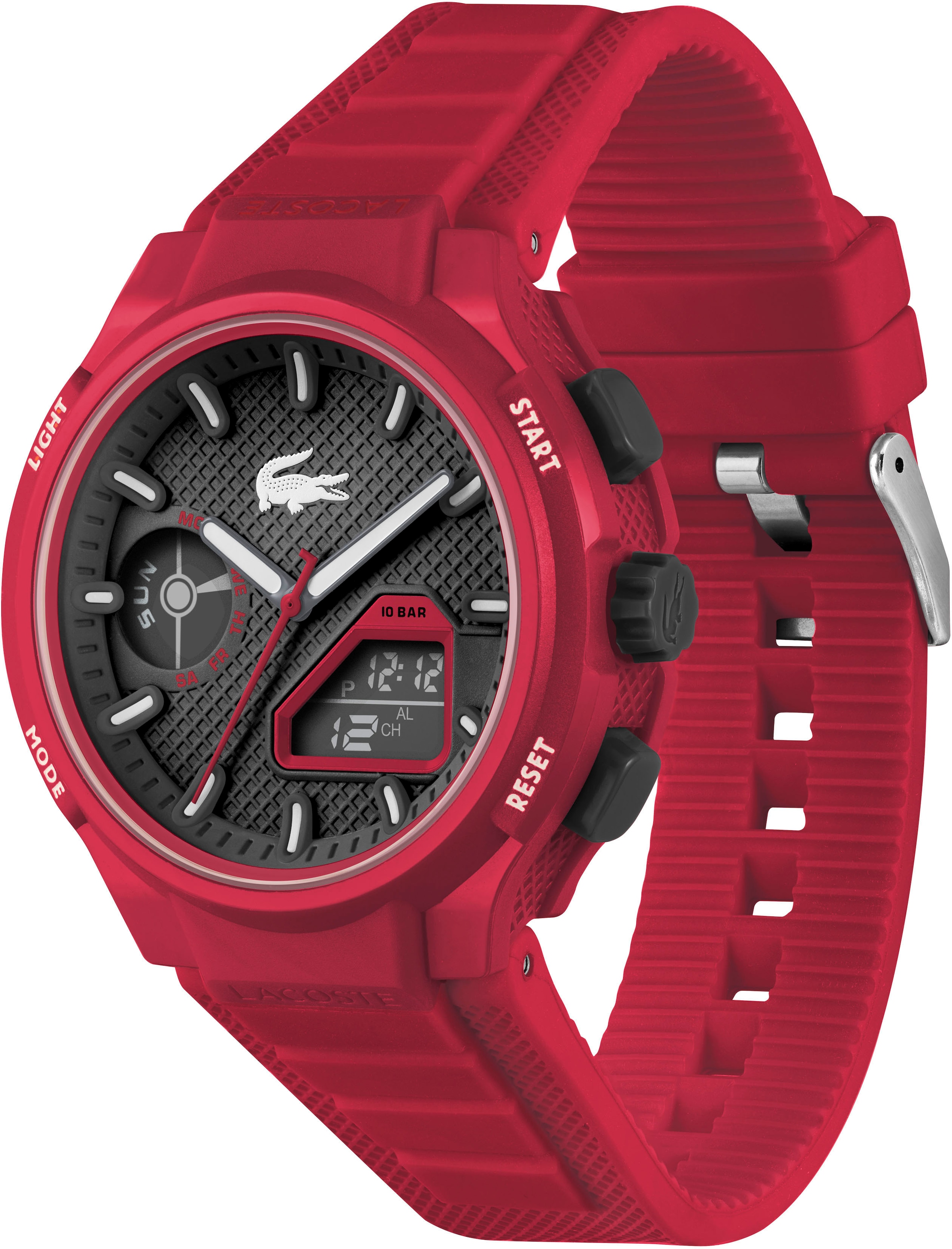 Lacoste Quarzuhr »LC33«, Armbanduhr, Herrenuhr, Silikonarmband, analog, digital