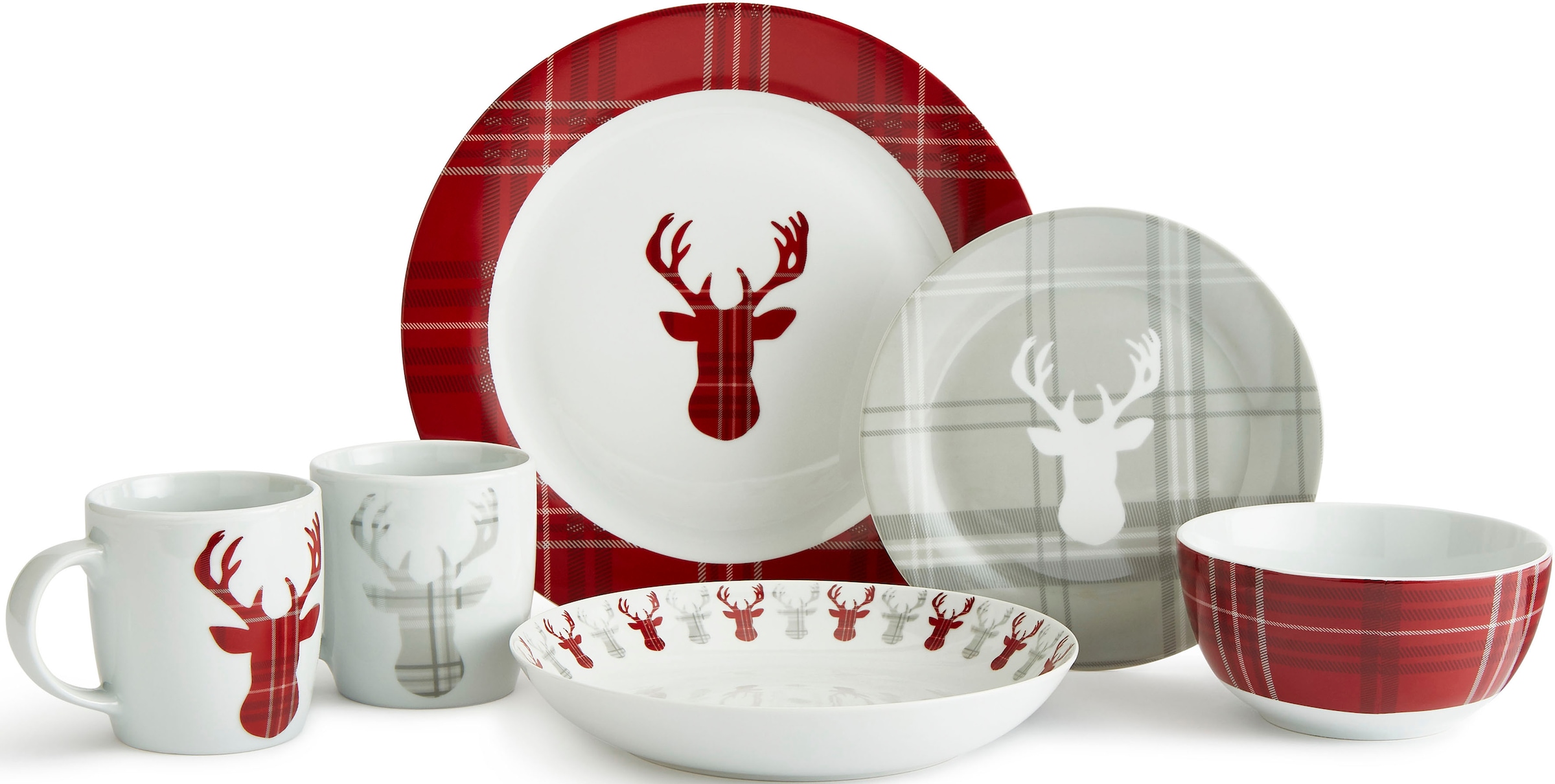 Hirsch STAG, Schottenkaro, HIGHLAND tlg.), Advent, Service 30 6 Winter, (Set, Personen Kombiservice BAUR 30 Weihnachten«, Retsch »Geschirr-Set, trifft Teile, Arzberg für |