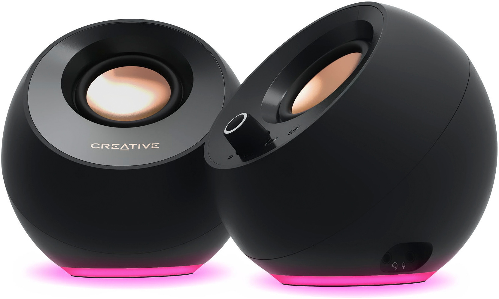 Creative PC-Lautsprecher »Pebble Pro, 2.0, Bluetooth 5.3, USB Audio, RGB, schwarz«, 3,5-mm-AUX-Eingang