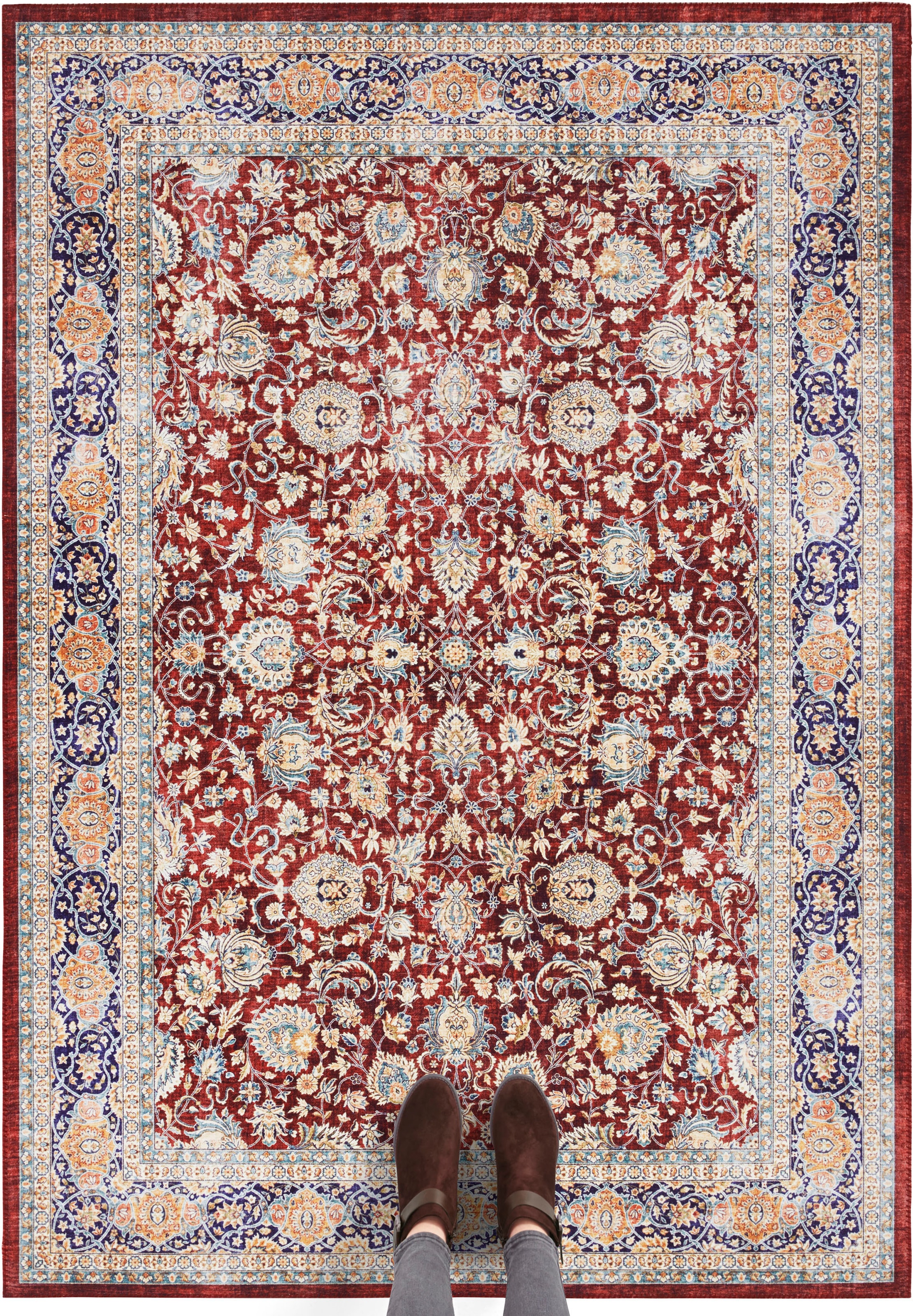 ELLE DECORATION Teppich »Keshan Maschad«, rechteckig, Orientalisch, Orient, Kurzflor, Vintage, Wohnzimmer, Schlafzimmer