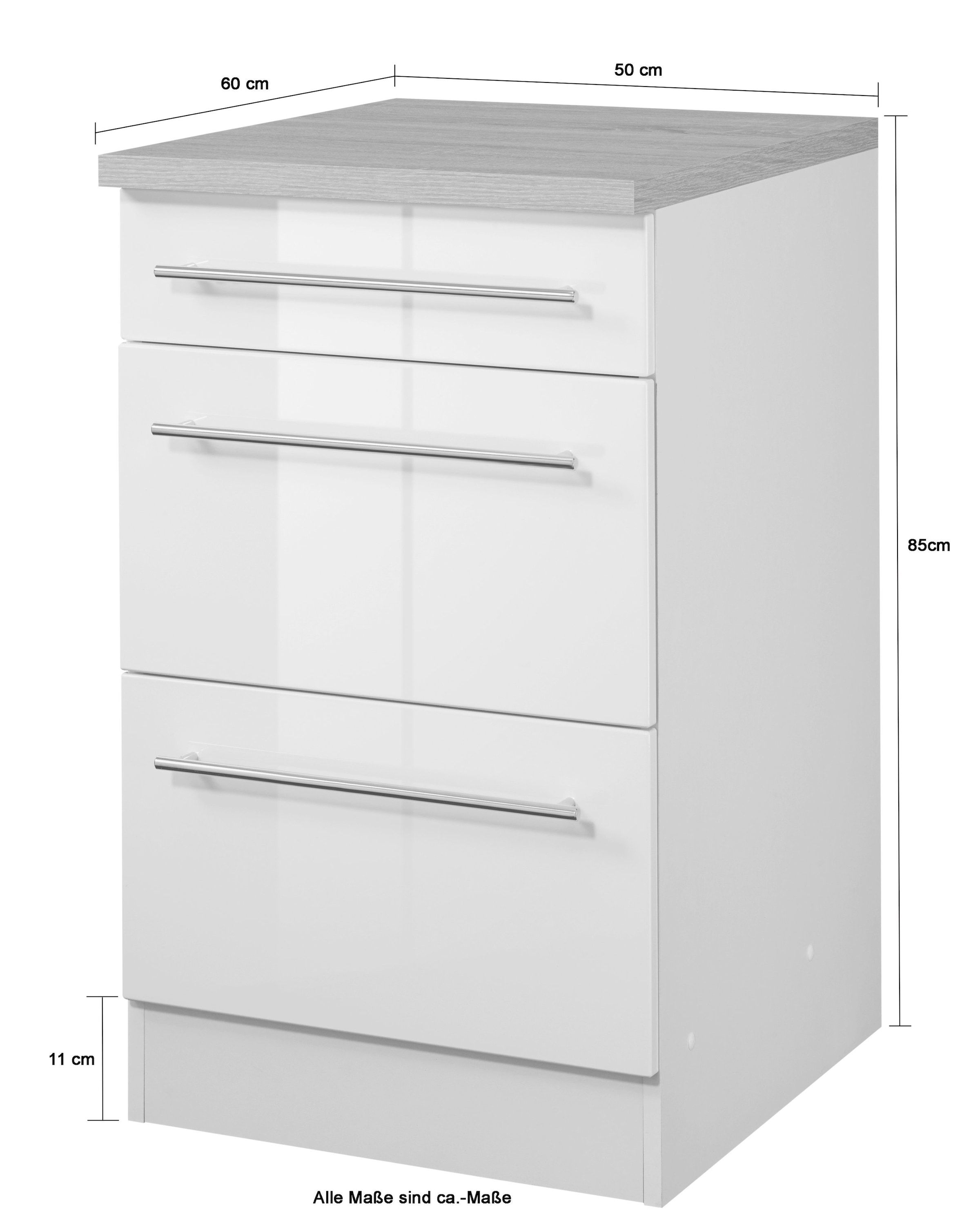HELD MÖBEL Unterschrank »Wien«, Breite 50 cm, mit 1 Schubkasten und 2 Auszügen