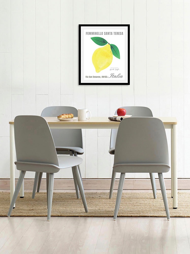 queence Bild "Feminello" Italien Kunst Obst Obst Bilder Schriftzug 1 Stk. tlg. gerahmt