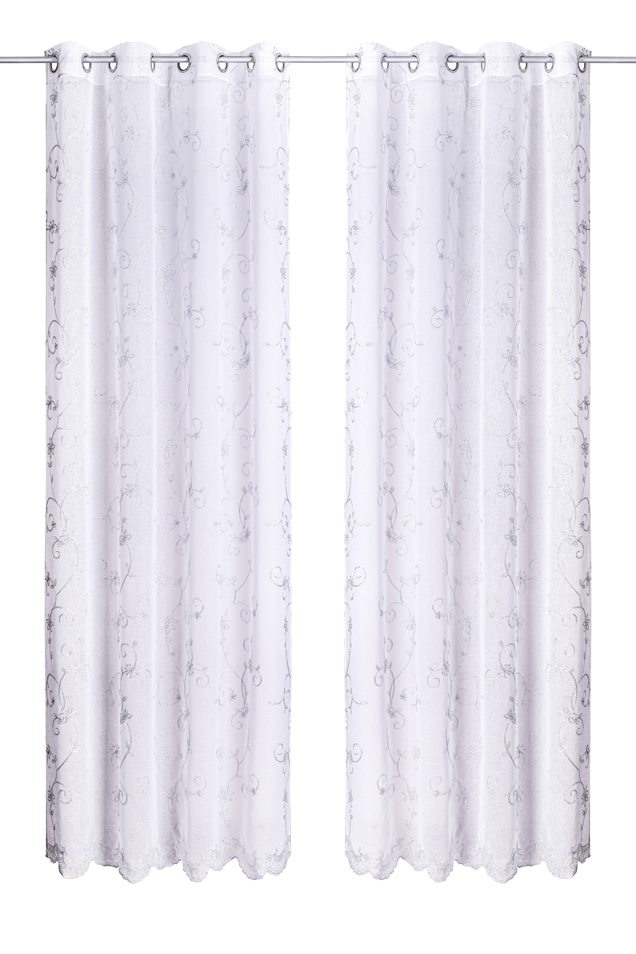 Home affaire Gardine "Bisel" Ösen 1 Stk. tlg. Transparent, Blumenmuster, Ös günstig online kaufen