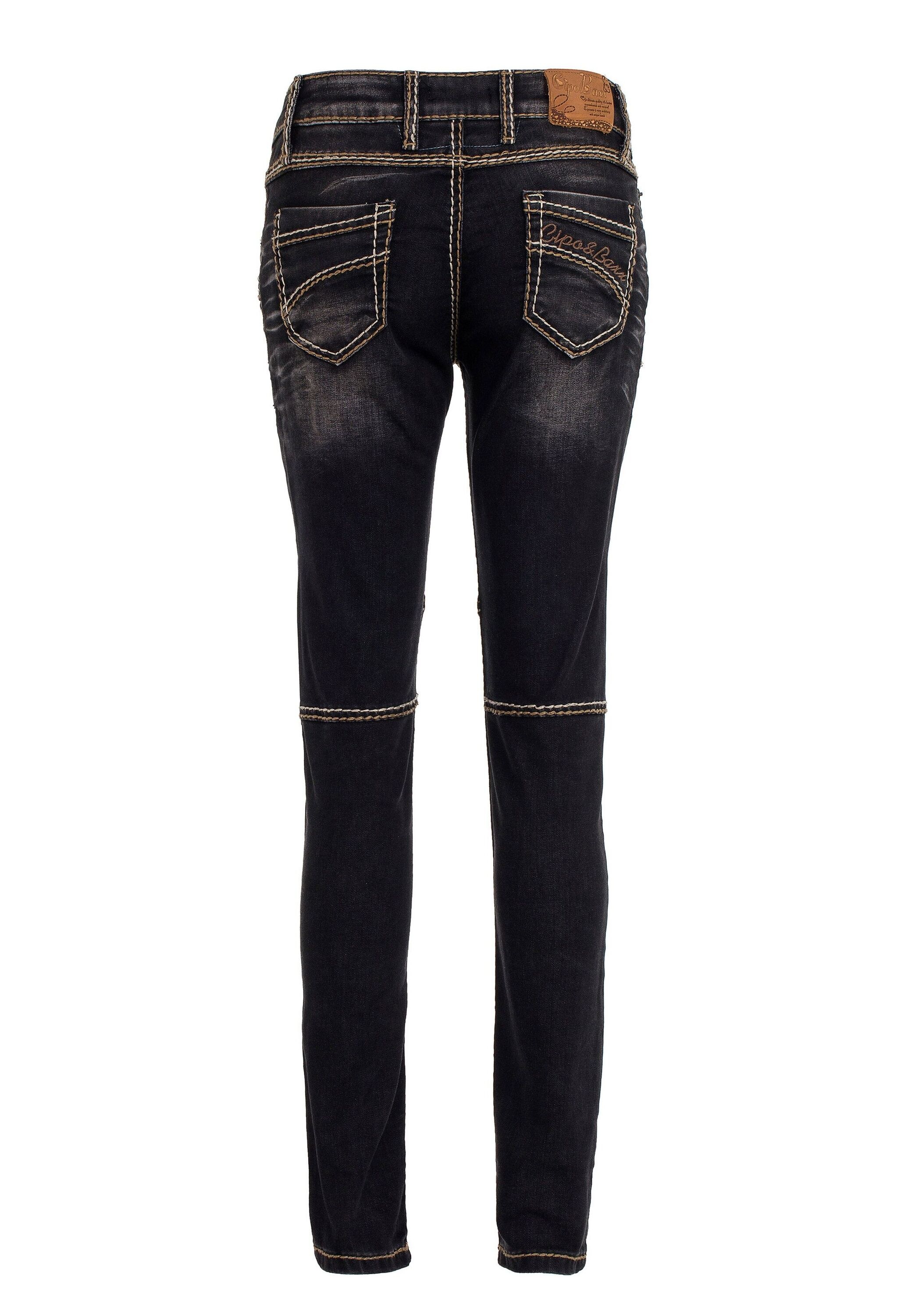 Cipo & Baxx Slim-fit-Jeans »Jeans«, mit extravagantem Nahtdesign, WD382