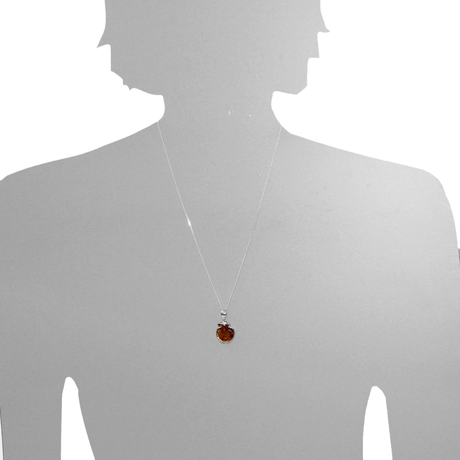OSTSEE-SCHMUCK Kette mit Anhänger »Ostsee-Schmuck Kette mit Anhänger Apfel Kette mit Anhänger Apfel«, (2 tlg.)