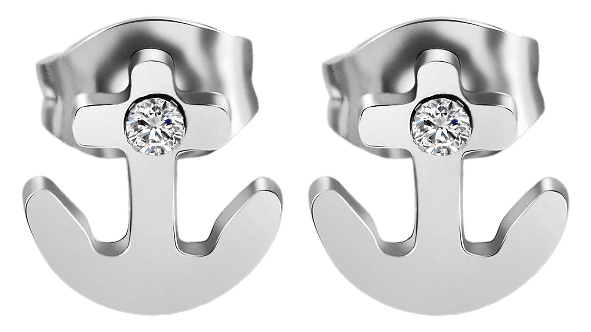 Adelia´s Paar Ohrhänger "Ohrringe – Ohrstecker aus Edelstahl mit Strass Steinchen" Ein Geschenk, das Freude macht
