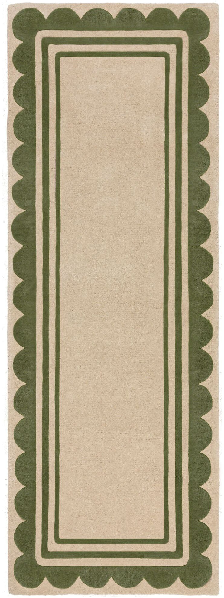 FLAIR RUGS Wollteppich "Lois mit Jakobsmuschelbordüre" rechteckig 7 mm Höhe günstig online kaufen
