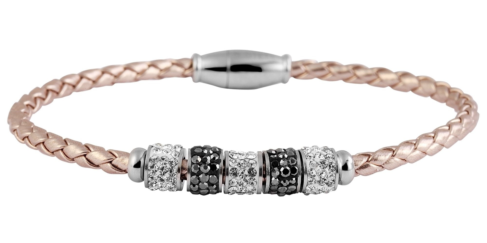 Adelia´s Armband »Armband – Lederarmband aus Leder mit Strass Steinchen 17 cm« Ideal als Geschenk zum Weihnachten