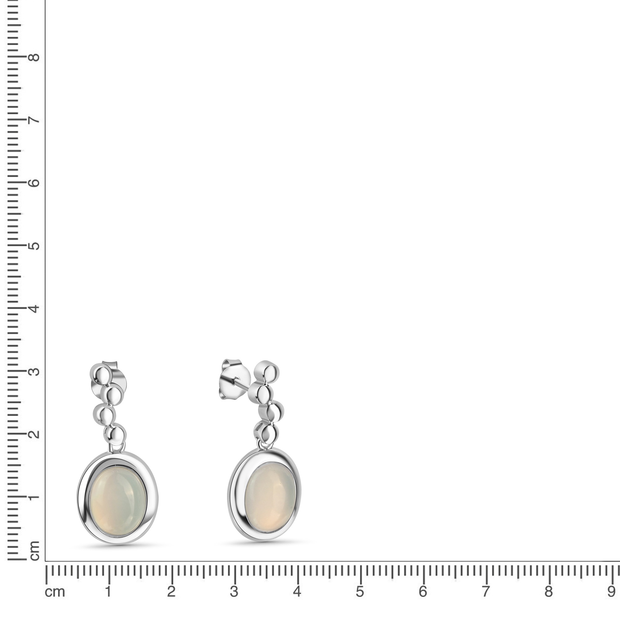Vivance Paar Ohrstecker »925 Sterling Silber rhodiniert Katzenauge hellblau«