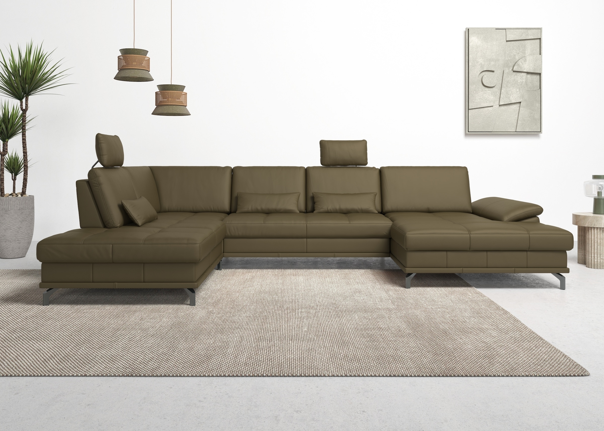 PLACES OF STYLE Wohnlandschaft "Costello U-Form, B: 363 cm mit Sitztiefen-, günstig online kaufen