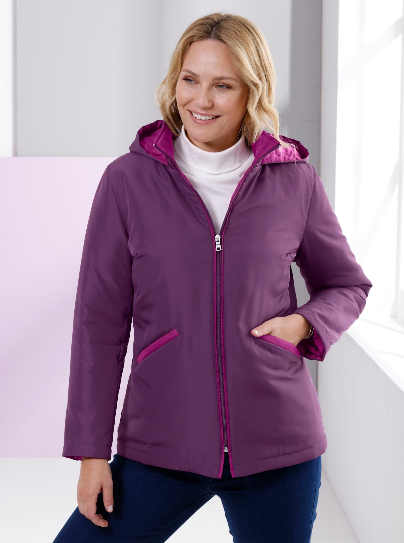 Classic Basics Langjacke mit Kapuze