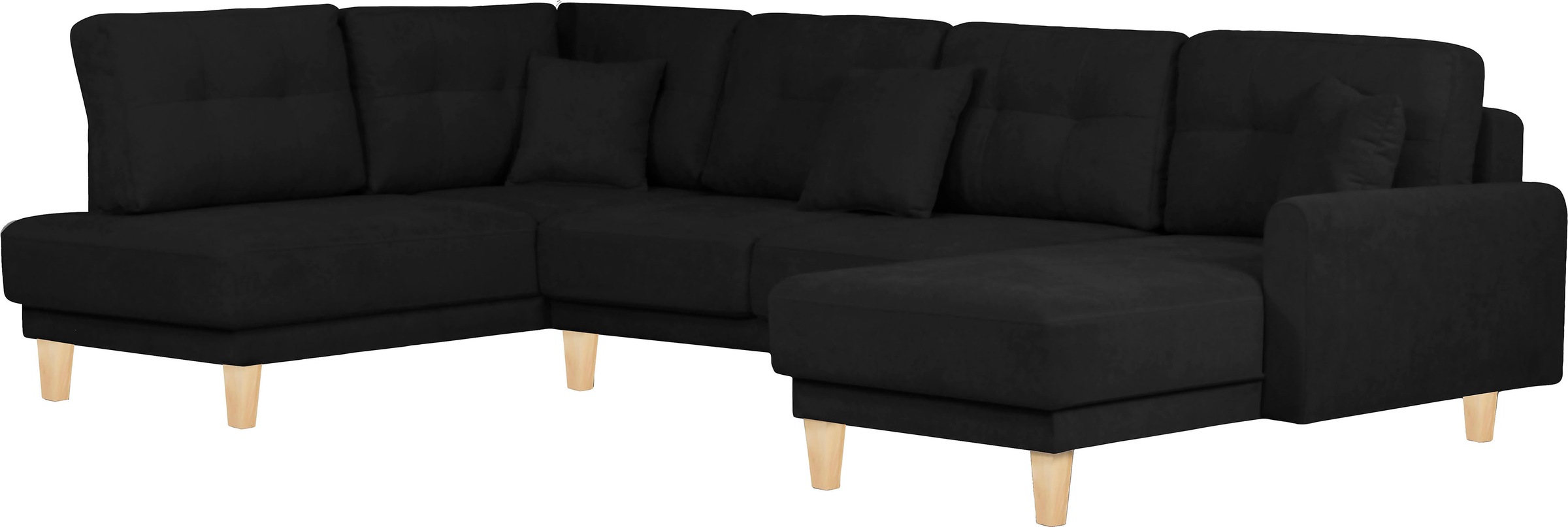 Home affaire Wohnlandschaft »TRIPLO U-Form wahlweise mit Schlaffunktion, B/T/H: 310/192/90 cm«, Schlafsofa, auch mit Bettkasten, Steppung im Rückenkissen