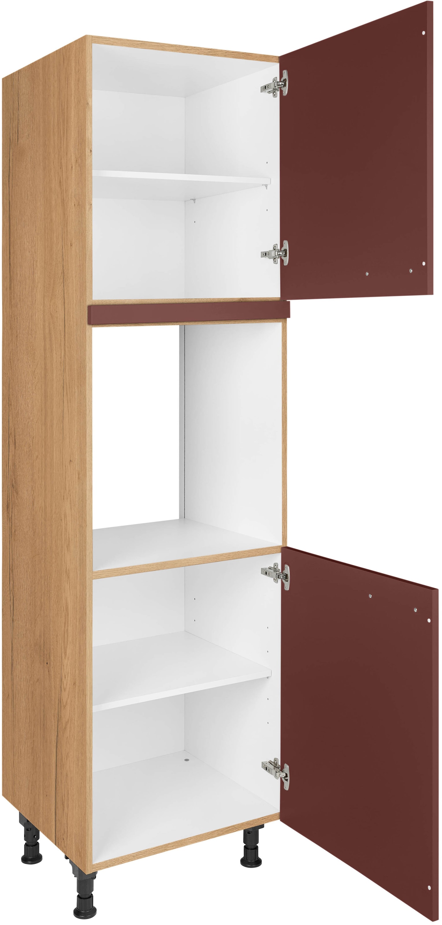 nobilia® Herdumbauschrank »"Easytouch", Ausrichtung wählbar, mit zwei zusätzlichen Türen,« vormontiert, Breite/Höhe: 60/167,8 cm