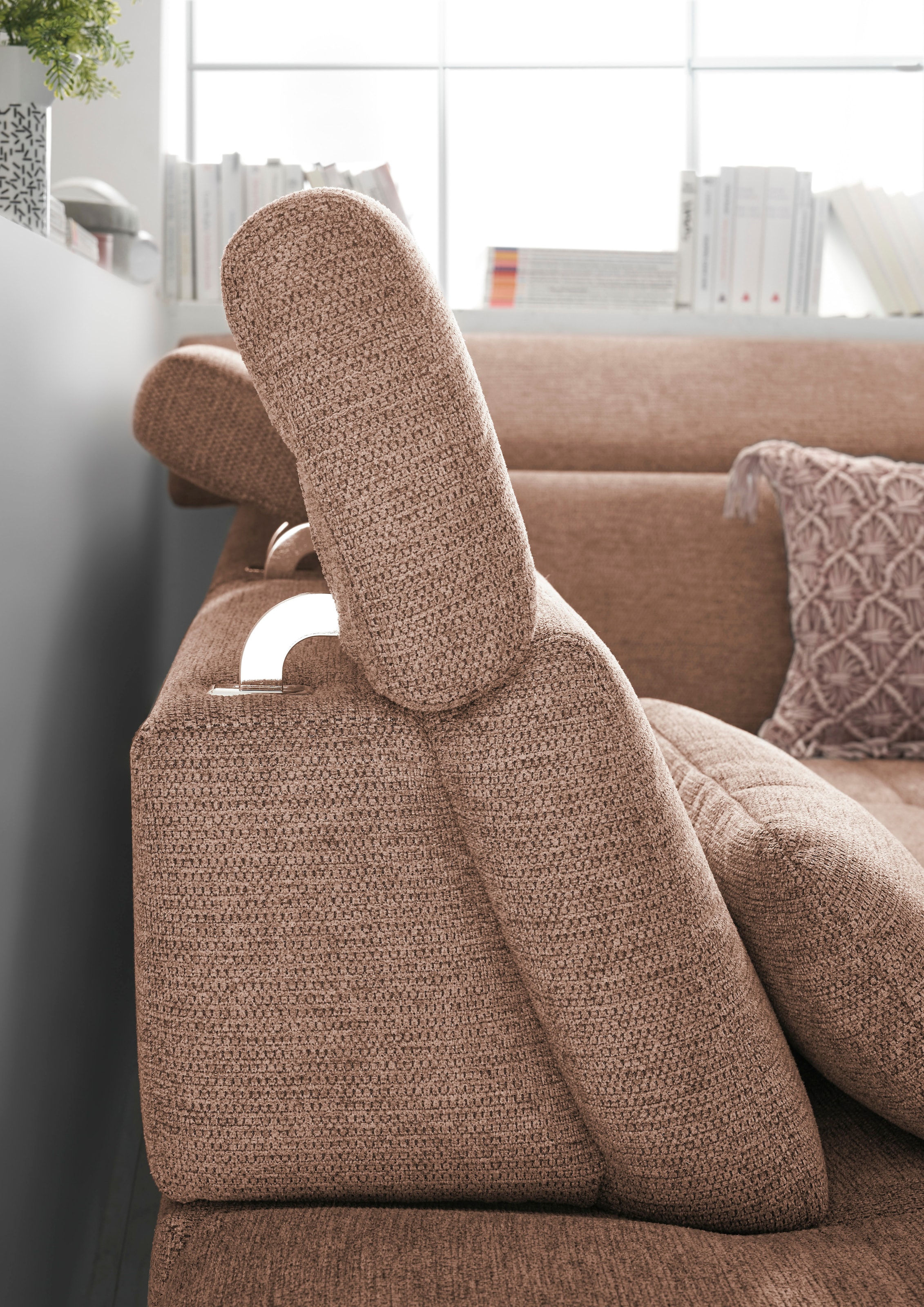 set one by Musterring Ecksofa »SO 3400 Sitzhöhe 47cm oder 49cm, Sitztiefe verstellbar, B/T 317/220 cm«, Kaltschaumpolsterung, Flachgewebe, whlw. mit Funktionen, Sitzhöhe 47