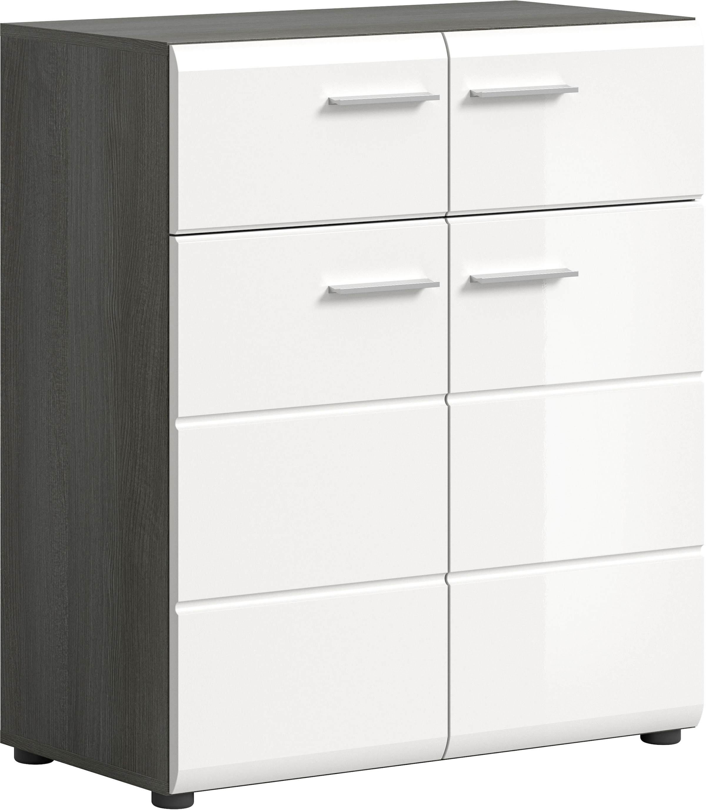 INOSIGN Schuhschrank »Rumba, Breite 80 cm, Hochglanz Front, 2 Türen, 4 Einlegeböden,«, 2 Schubkästen, Schuhkommode, Kommode, Flurschrank