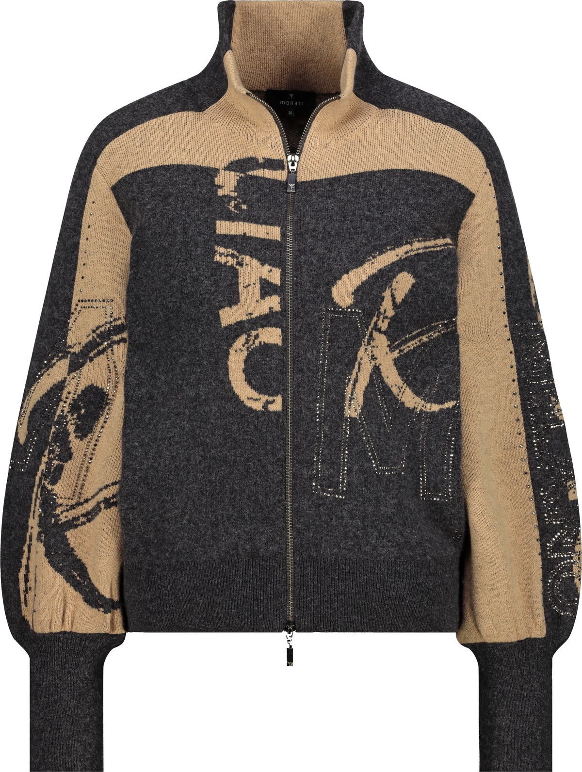 Monari Strickjacke Regular fit mit Stehkragen und Strassdetails