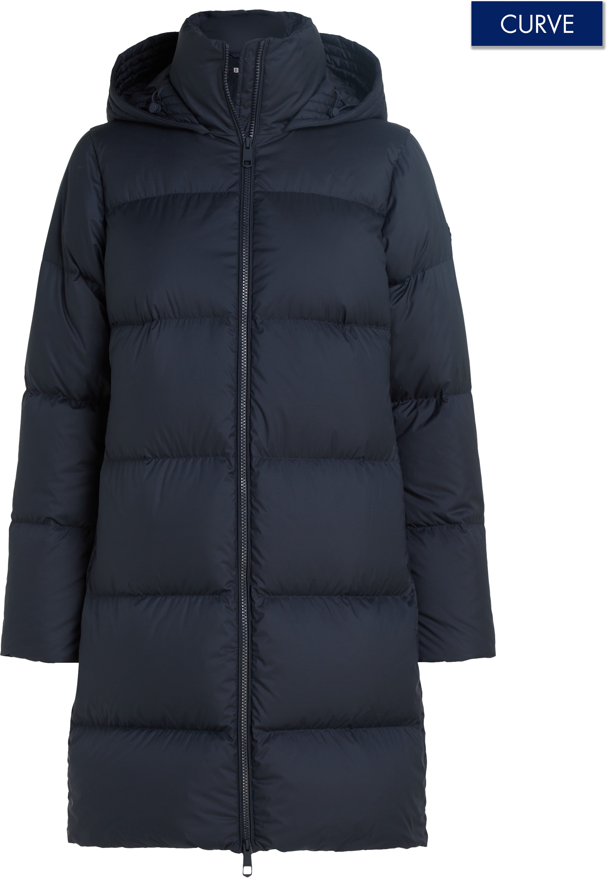 Tommy Hilfiger Curve Steppmantel »CRV CASUAL HW DOWN HOOD COAT«, in Großen Größen, leichte Wattierung, mit Kapuze, 2-Weg-Verschluss