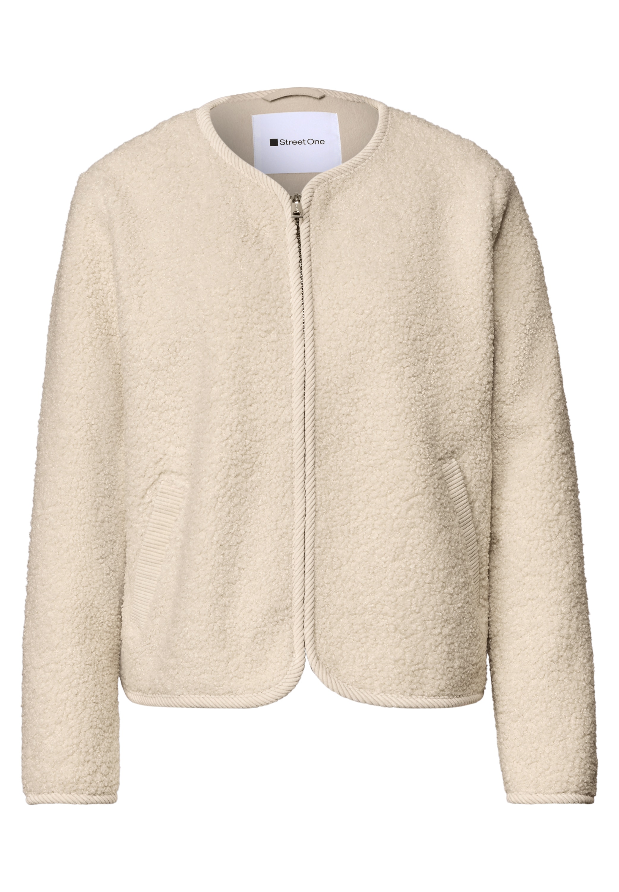 STREET ONE Fellimitatjacke ohne Kapuze mit innerem wärmendem Teddyfell