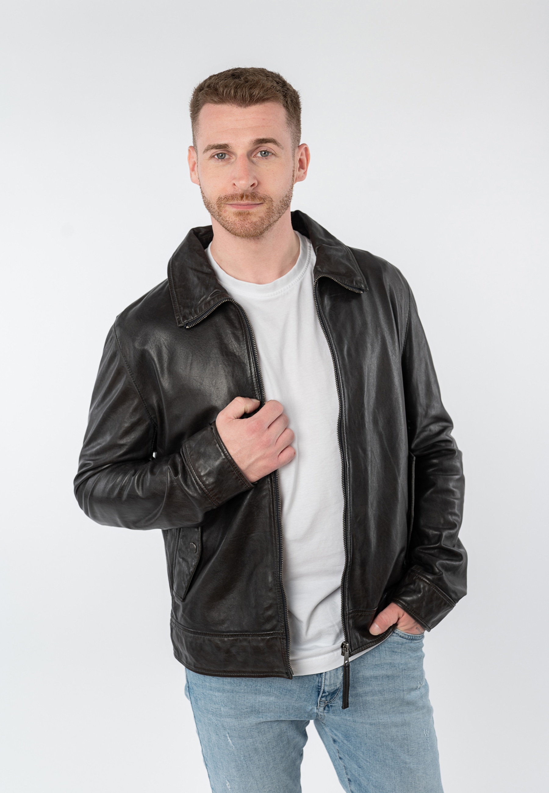 Mauritius Lederjacke "MMVylli" mit Umlegekragen günstig online kaufen