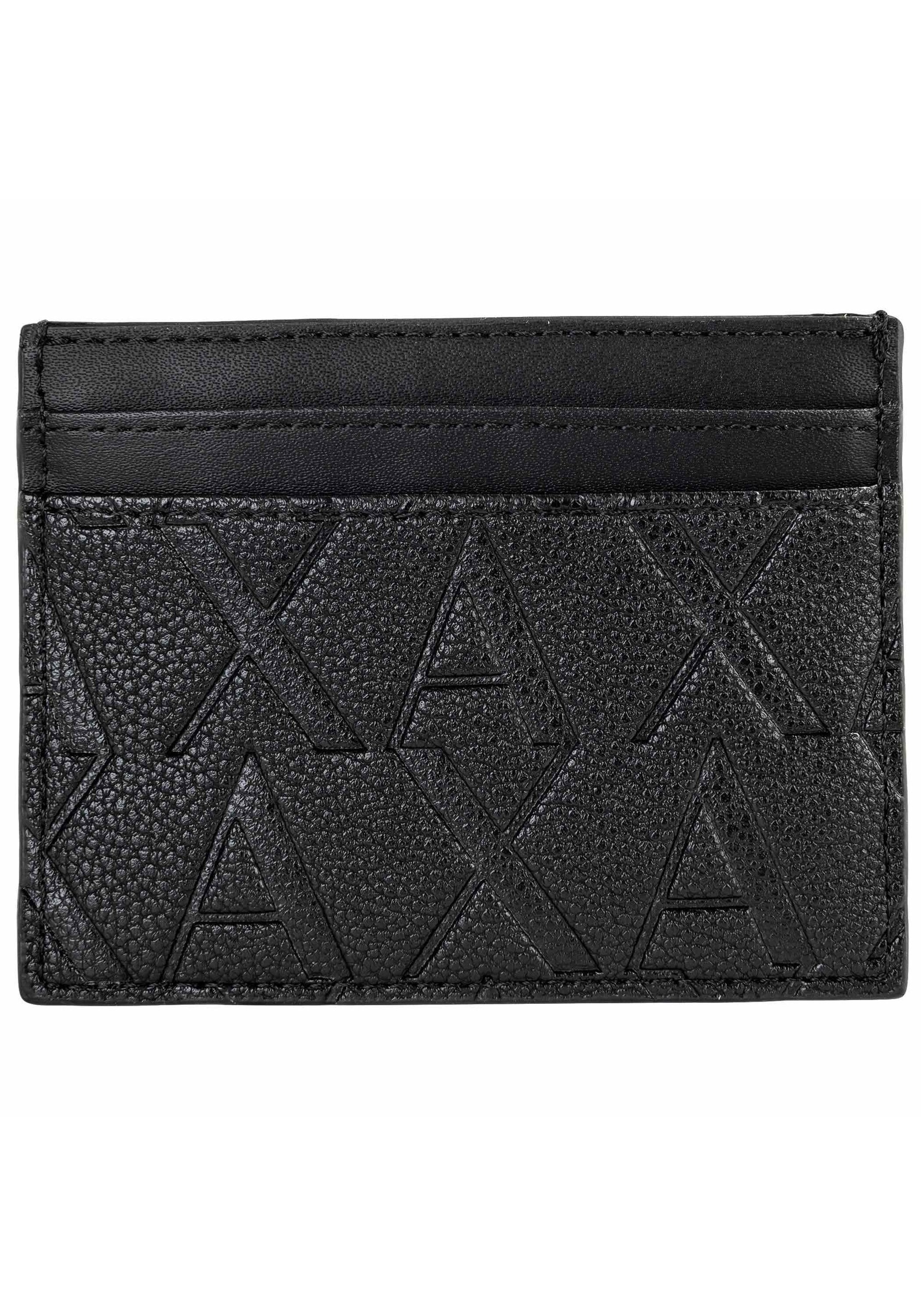 ARMANI EXCHANGE Damen Kartenetui "Kartenetui LIAM CREDIT CARD HOLDER WITH CLIP 1er Pack", schwarz, Obermaterial: 100% Polyester PES., Kleinlederwaren