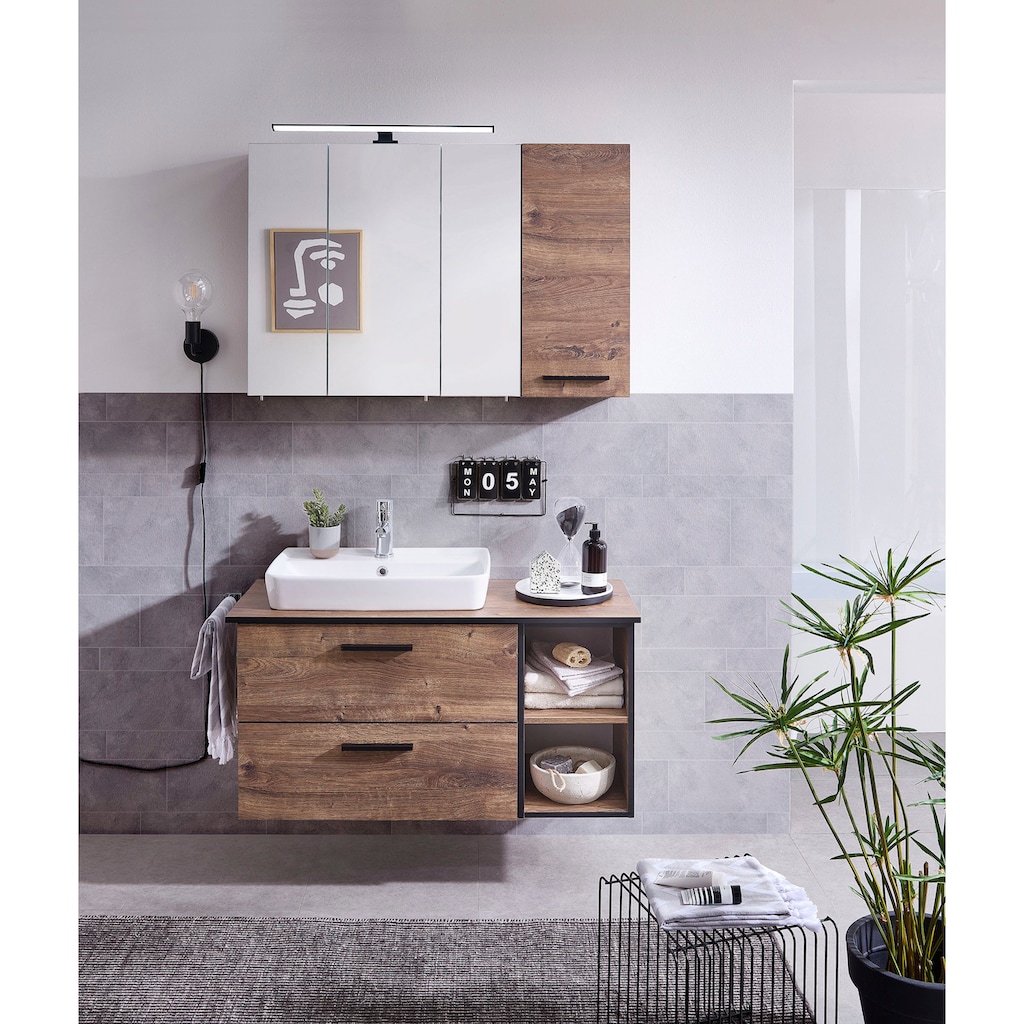 Saphir Spiegelschrank »Quickset 374 Badschrank, 3 Spiegeltüren, 6 Einlegeböden, 75 cm breit«