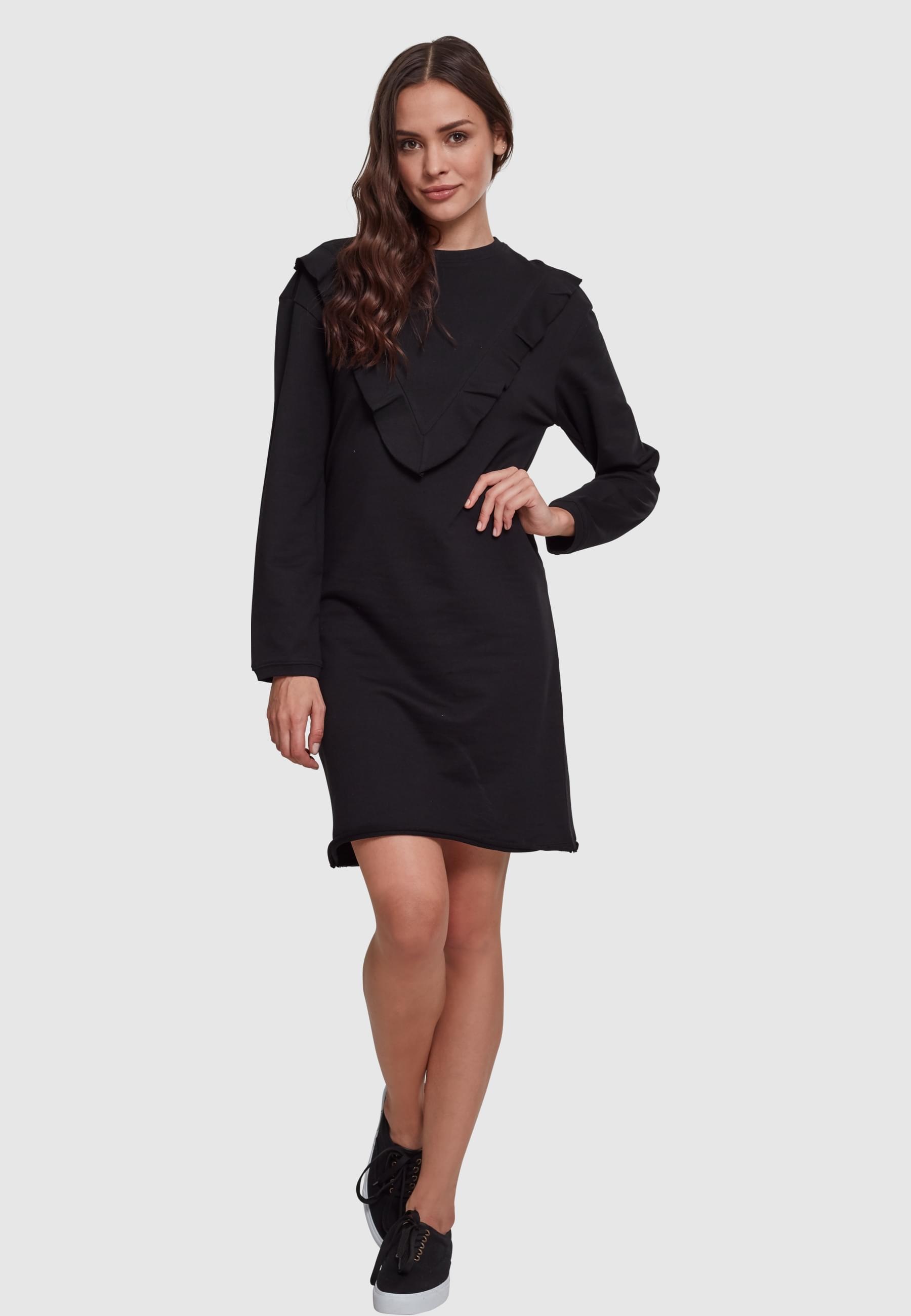 URBAN CLASSICS Shirtkleid »Urban Classics Damen Ladies Terry Volant Dress«, (1 tlg.)