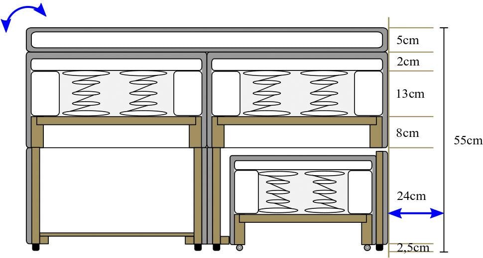 ATLANTIC home collection Boxspringbett »Lotte«, mit Topper, Bettkasten und Gästebett