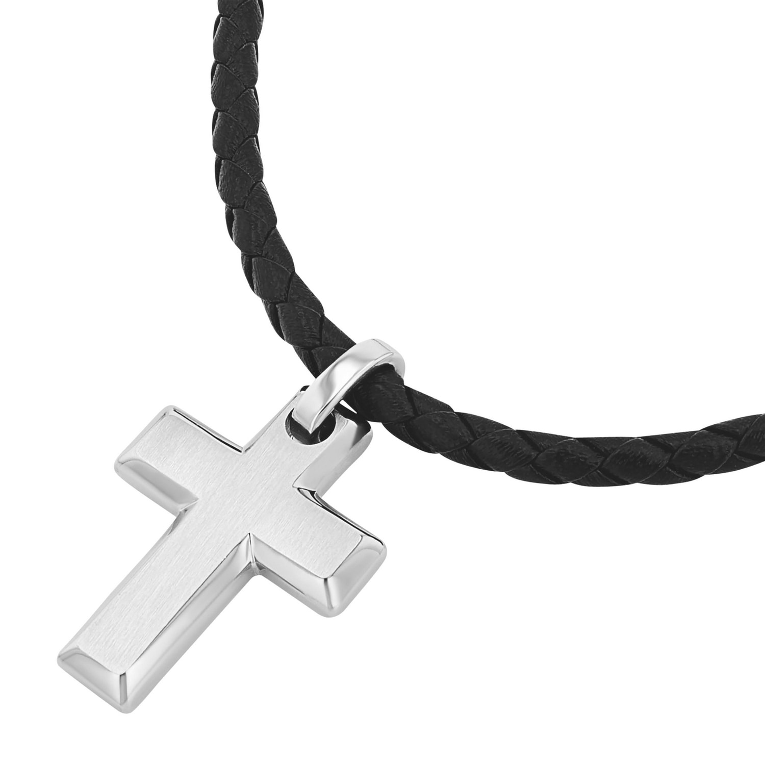 TOM TAILOR Kette mit Anhänger »Schmuck Geschenk Edelstahl Leder Kreuz«