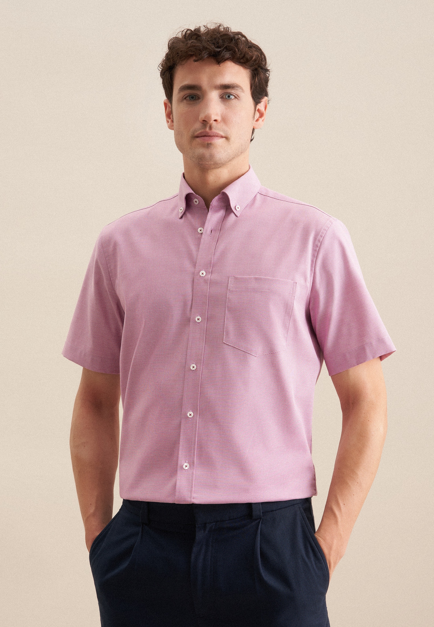 seidensticker Businesshemd "Regular", Regular 1/2 Button-Down-Kragen Strukt günstig online kaufen