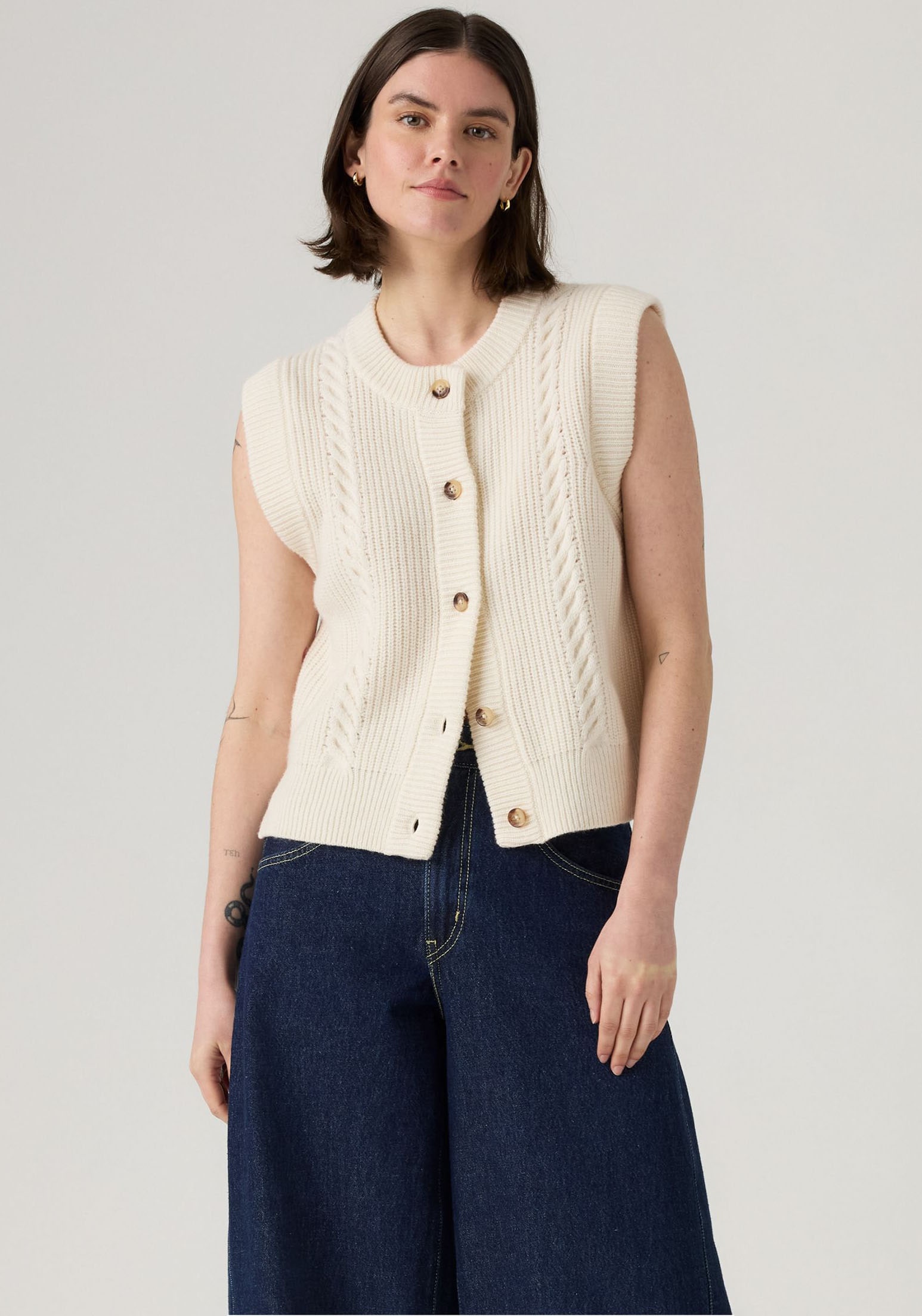 Levis Strickweste "INES CABLE SWEATE" Materialmix mit Wollanteil günstig online kaufen