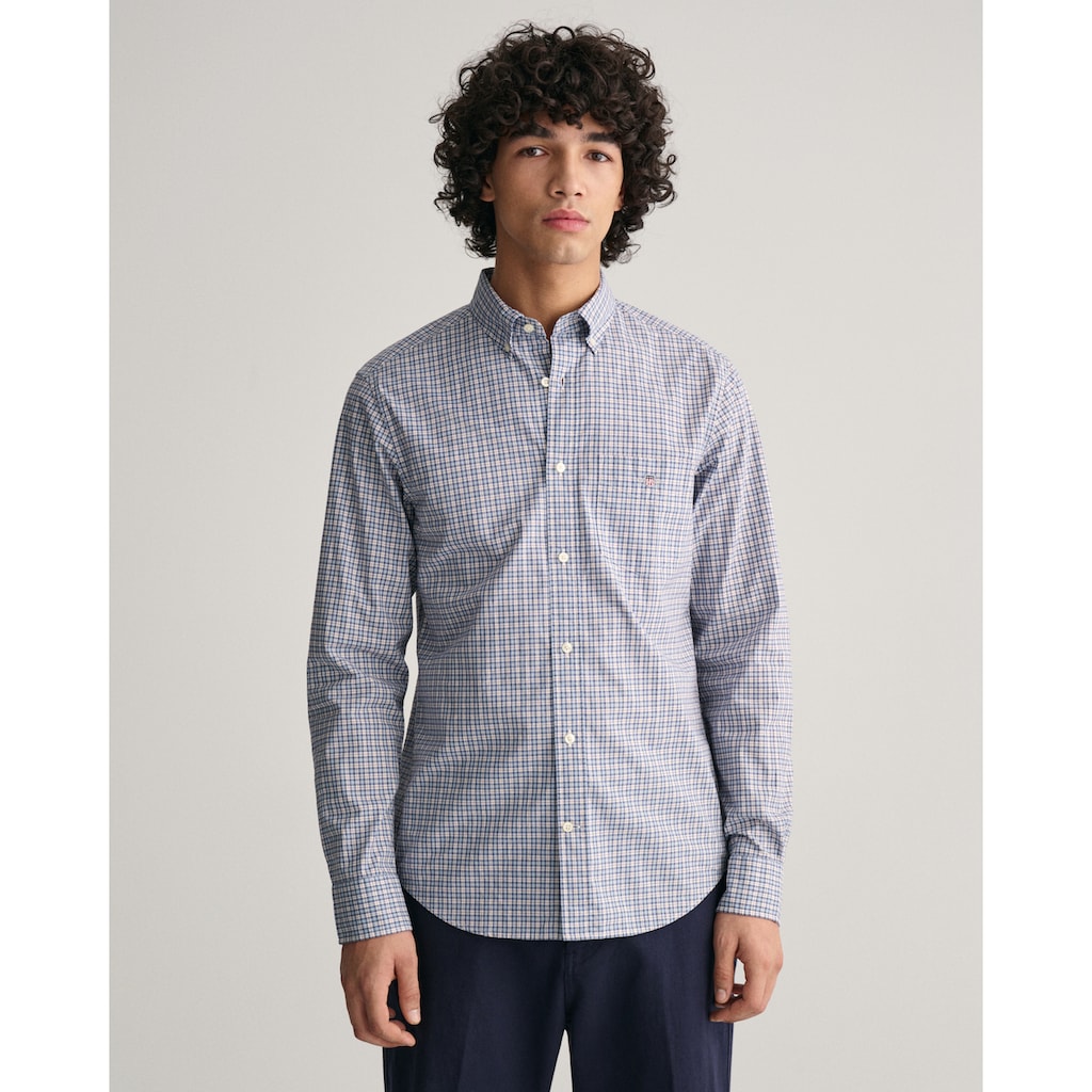 Gant Langarmhemd »REG POPLIN MICROCHECK SHIRT«