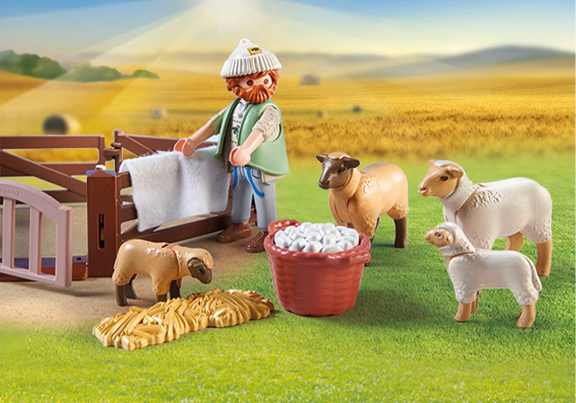 Playmobil® Konstruktions-Spielset »Junger Schäfer mit Schafen (71444), Country«, (69 St.), teilweise aus recyceltem Material; Made in Europe
