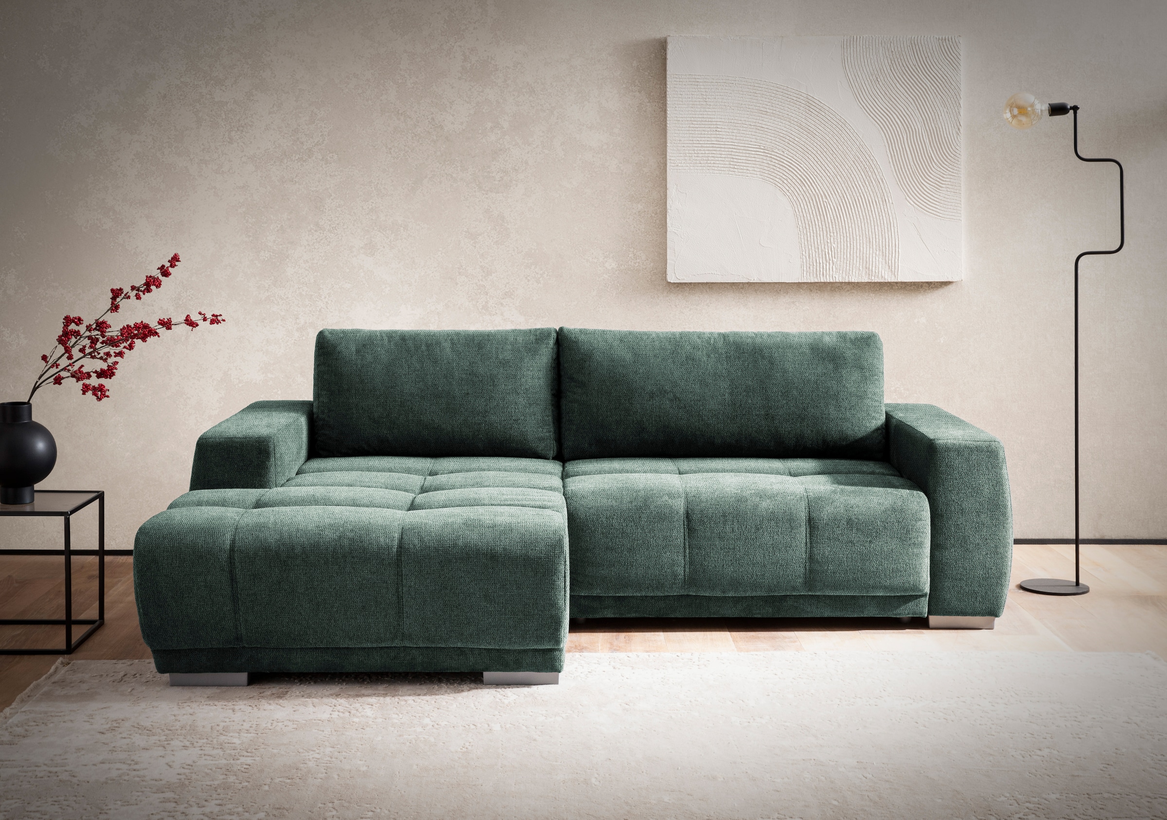 INOSIGN Ecksofa "Bolero L-Form", wahlweise mit Bettfunktion & Bettkasten günstig online kaufen