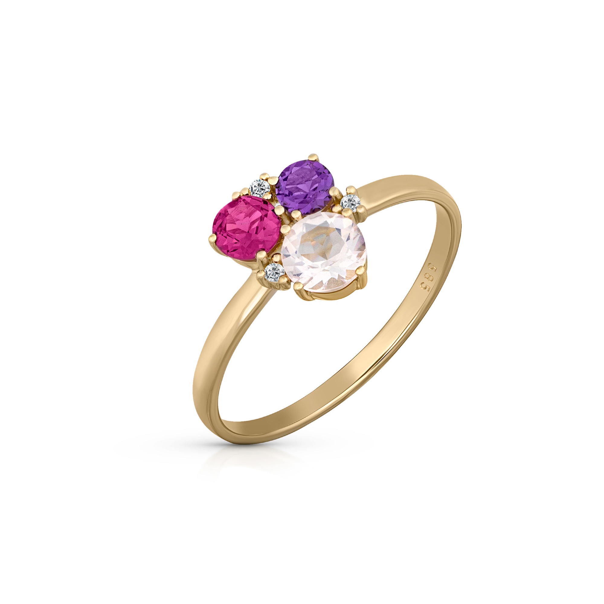 Orolino Fingerring »585/- Amethyst | Rosaquartz Gold kaufen Brillant« BAUR gelb Rhodolith