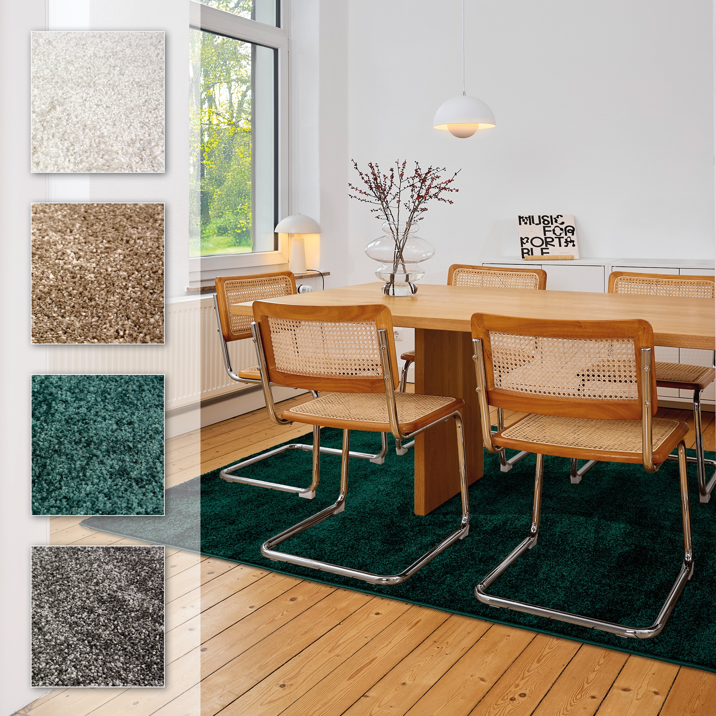 ASTRA "Sam 250" rechteckig 8 mm Höhe weicher Kurzflor, Wohnzimmer, Schlafzimmer