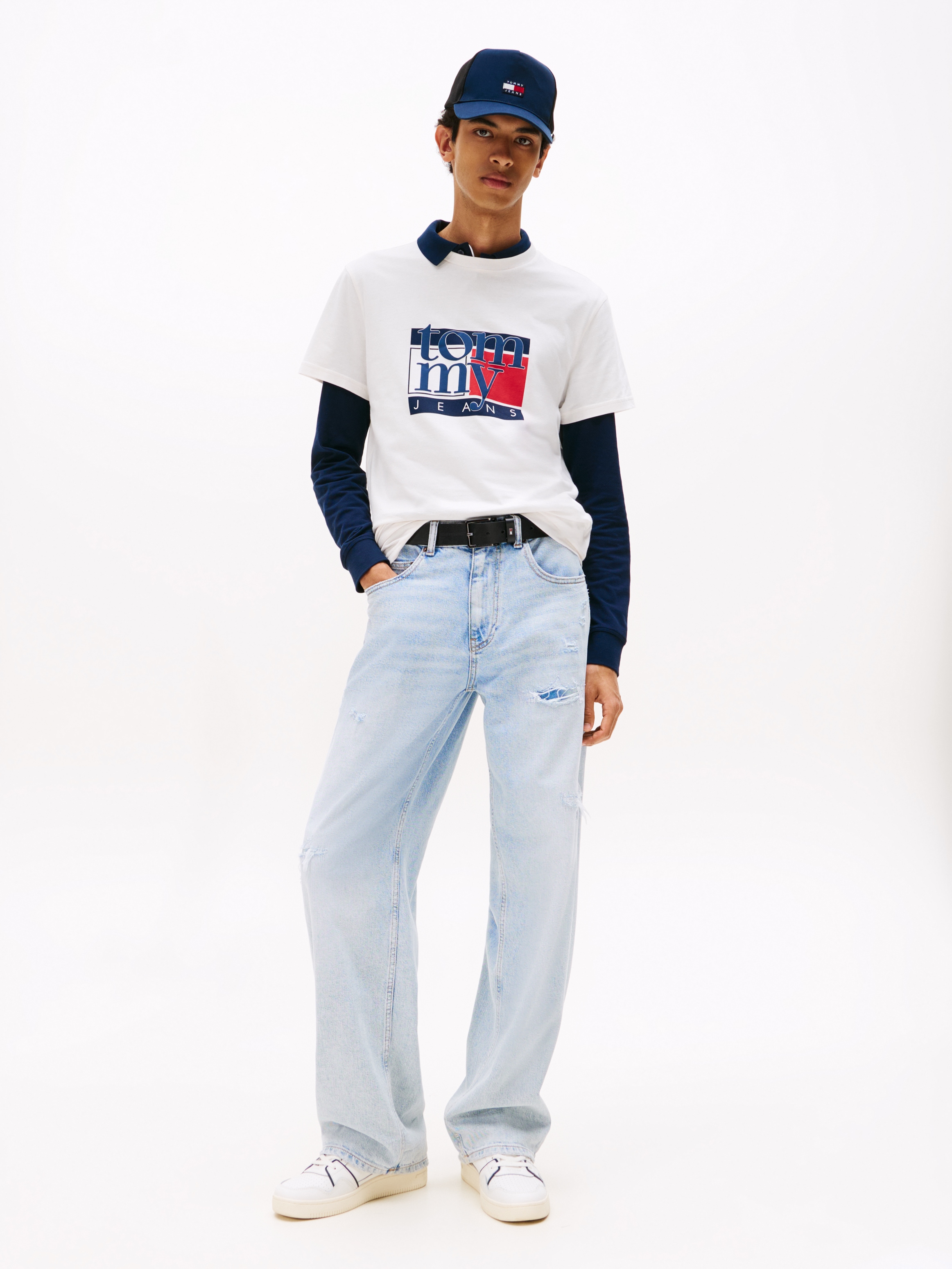 Tommy Jeans T-Shirt »TJM RWB FLAG TEE EXT«, Slim fit, mit Rundhals