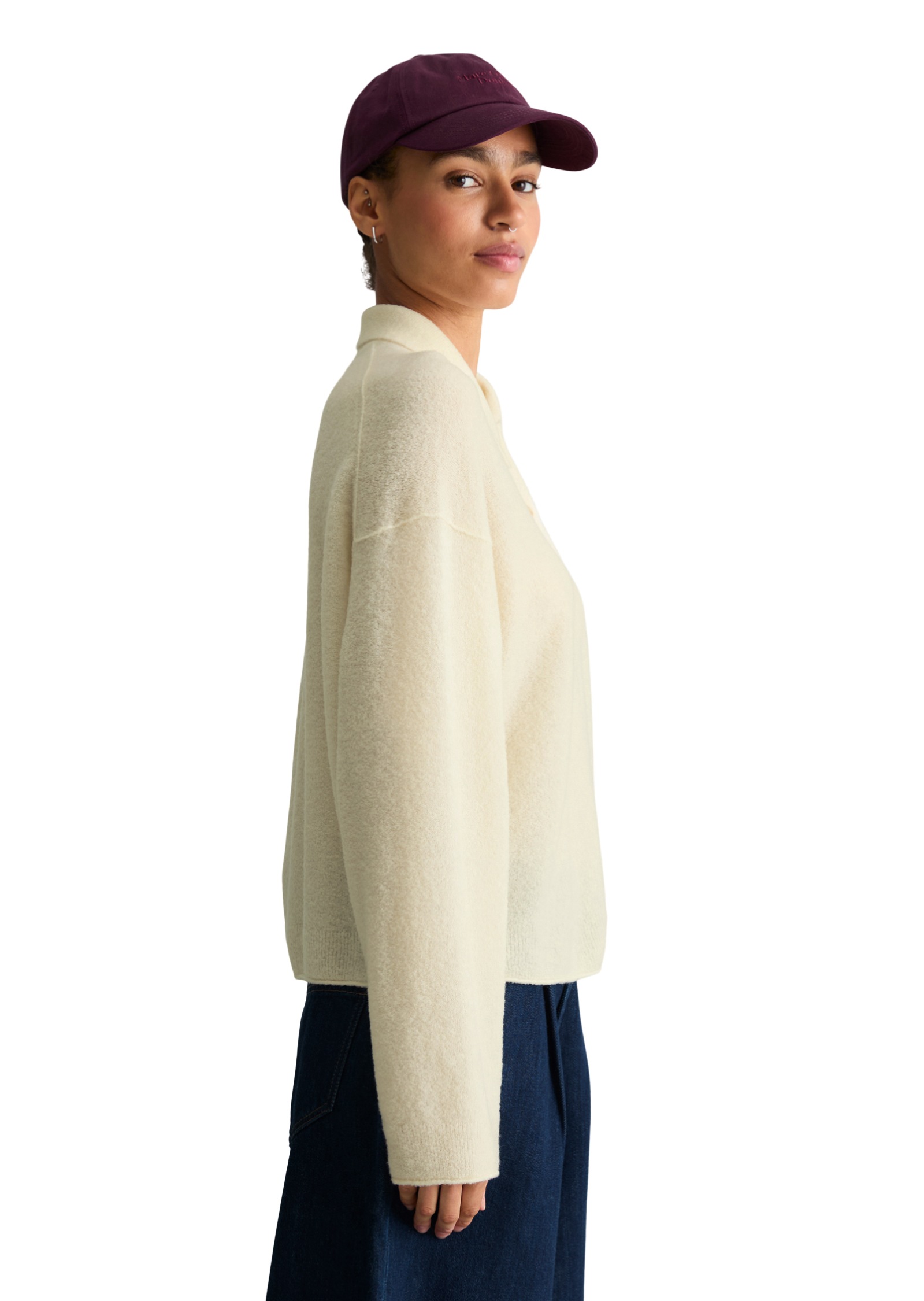 Marc O'Polo DENIM Langarm-Poloshirt »aus Bouclé-Garn«