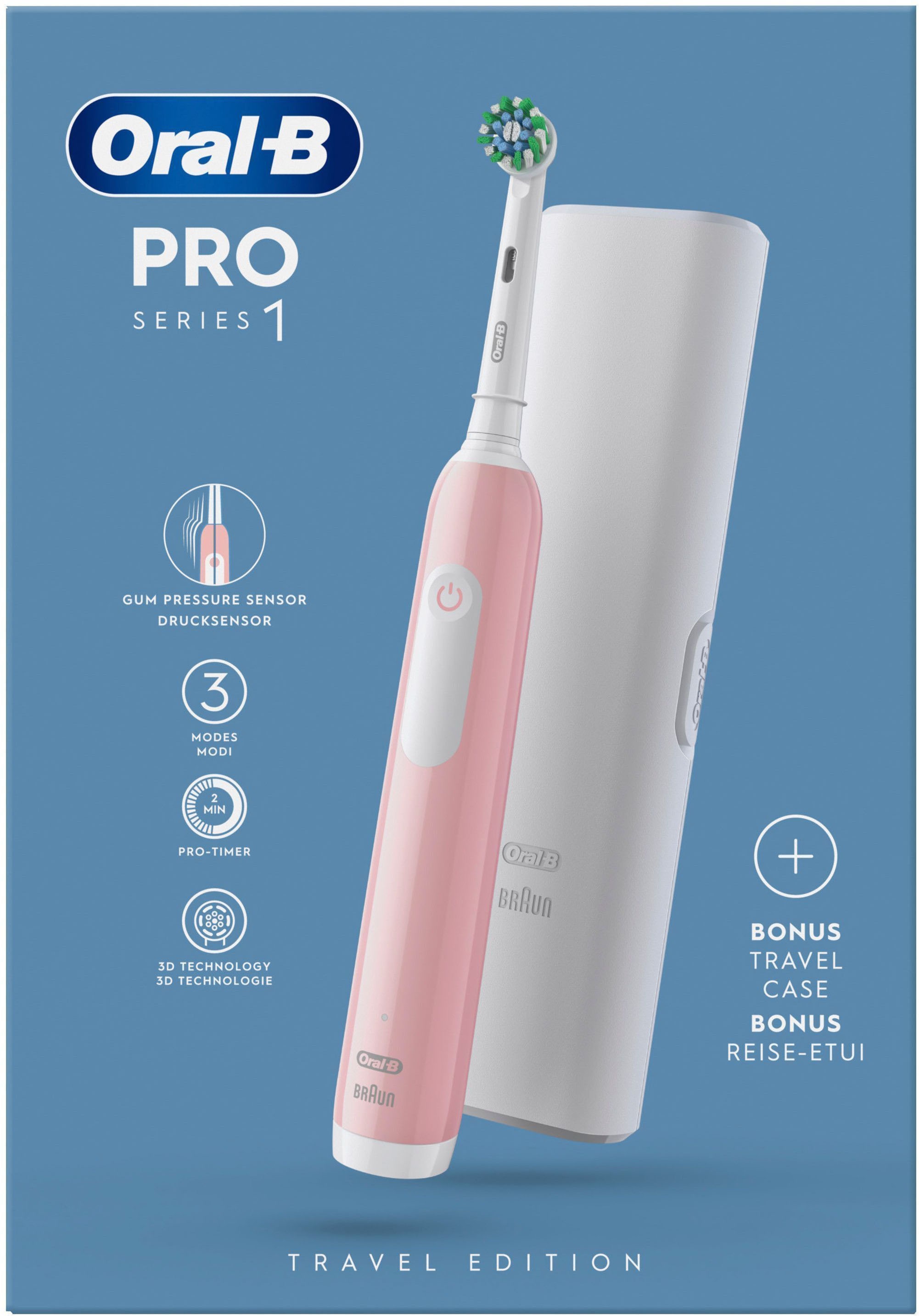 Oral-B Elektrische Zahnbürste »PRO Series 1« 1 Stk. Aufsteckbürsten Drucksensor