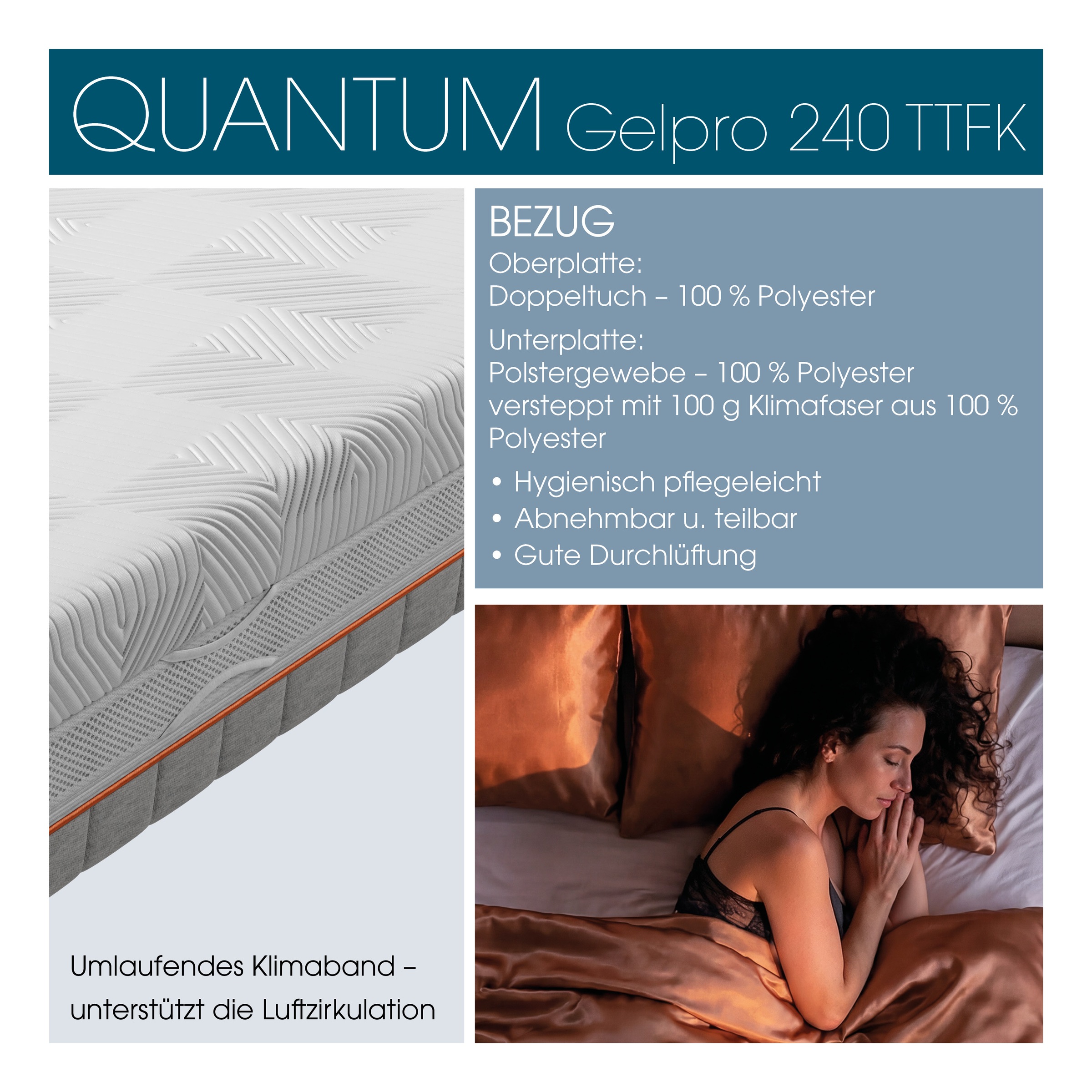 Schlaraffia Taschenfederkernmatratze »GelPro Quantum 240« 24 cm hoch 1.000 Federn 1 Stk. tlg.