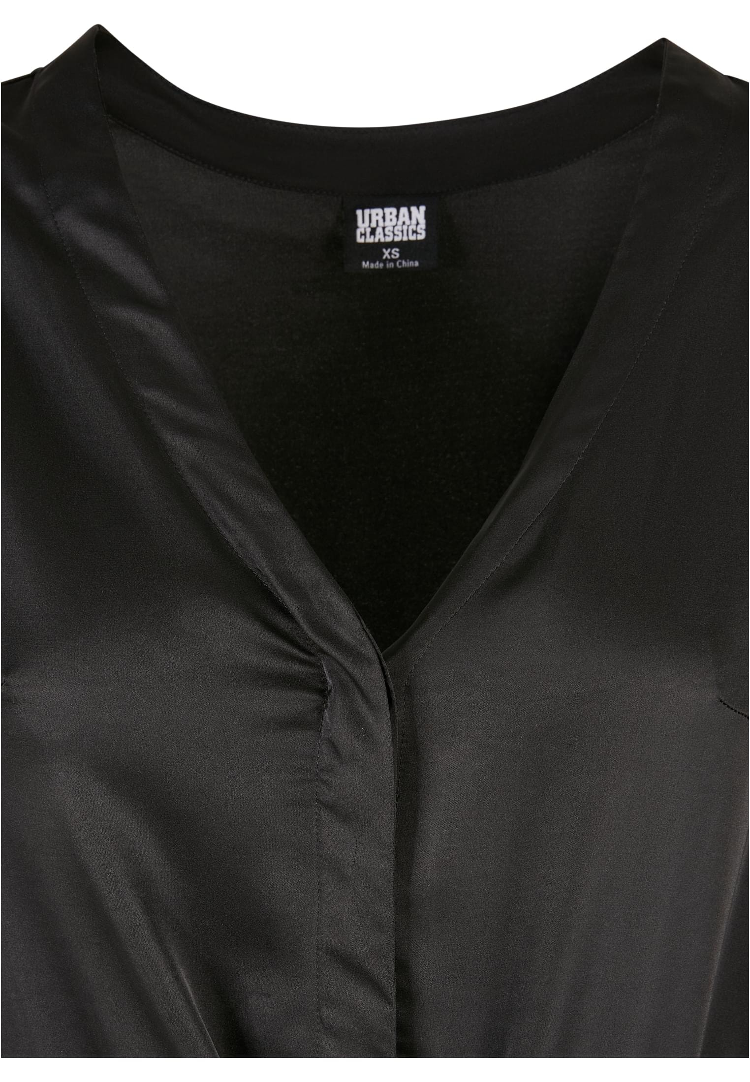 URBAN CLASSICS Jumpsuit »Urban Classics Damen Ladies Satin Wide Leg Belt Jumpsuit«, (1 tlg.)