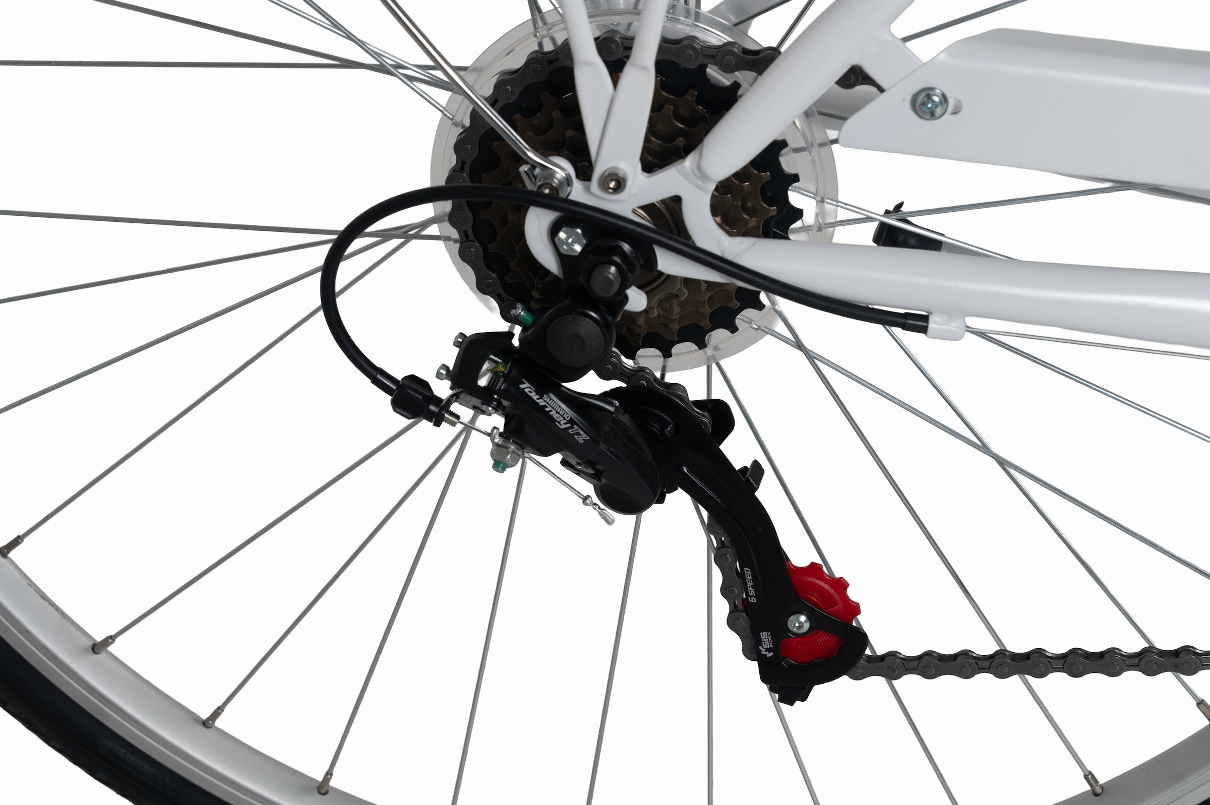 Dacapo Cityrad »DaCapo Citybike 28'' Cantaloupe weiß mit Korb RH 48 cm« 6 Gang Shimano Tourney Schaltwerk Kettenschaltung