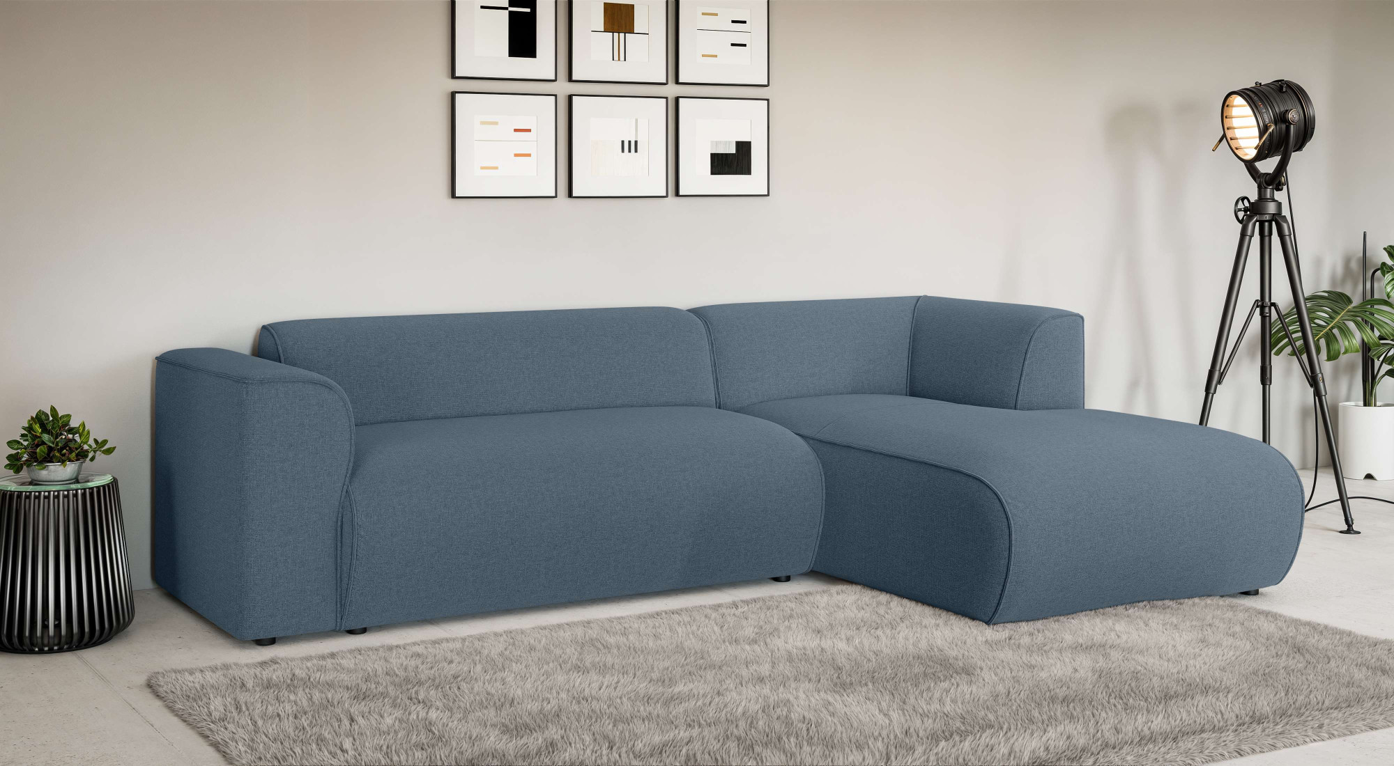 Home affaire Ecksofa "GENTON L-Form (257 cm), zeitlos & stilvolles Design," Aufwendig gepolstert, in Cord, Chenille und Struktur