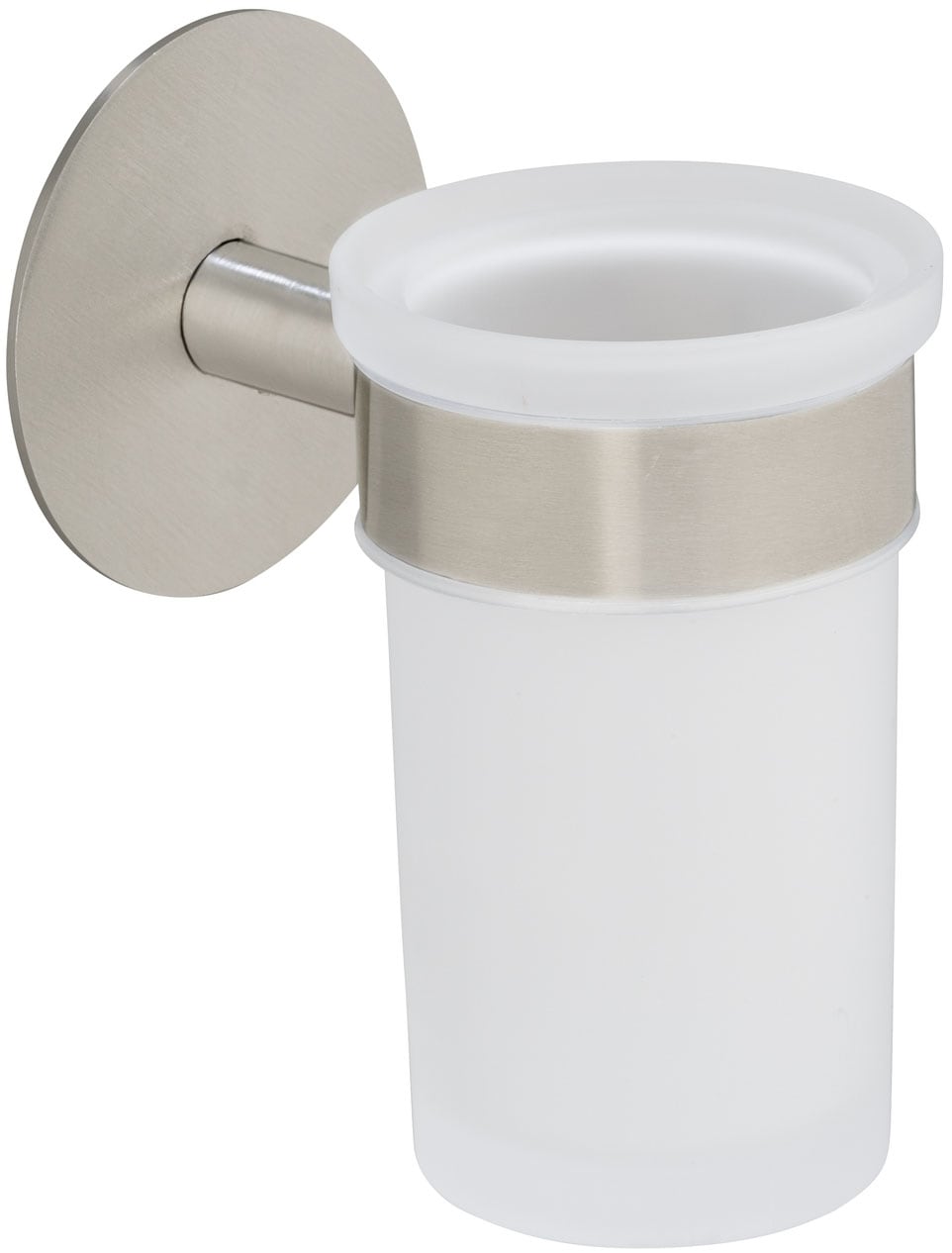 SCHÖNER WOHNEN-Kollektion Zahnputzbecherhalter »»Uno Meleto««, aus Edelstahl, satinierter Glaseinsatz, zum Kleben oder Bohren