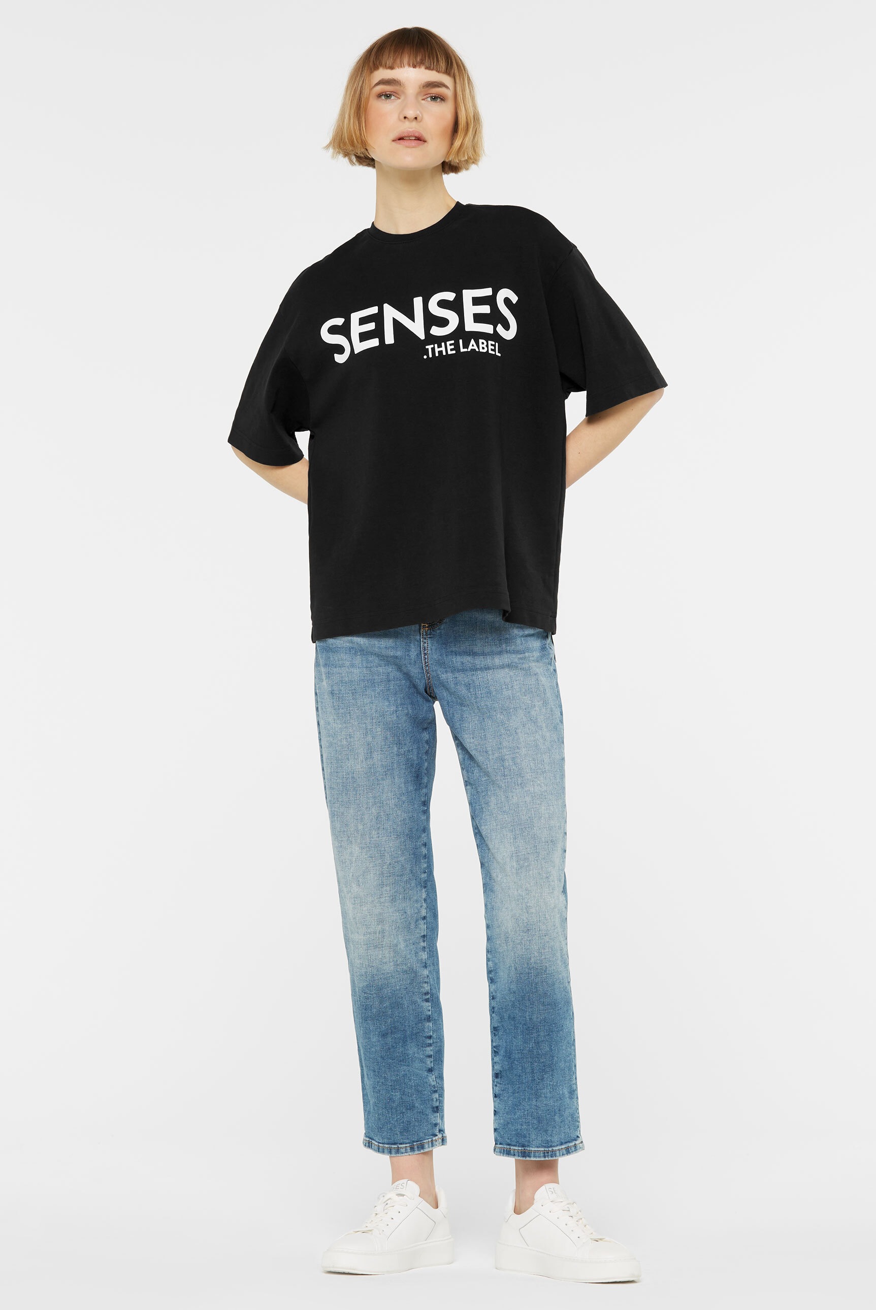 SENSES.THE LABEL Rundhalsshirt, aus Baumwolle