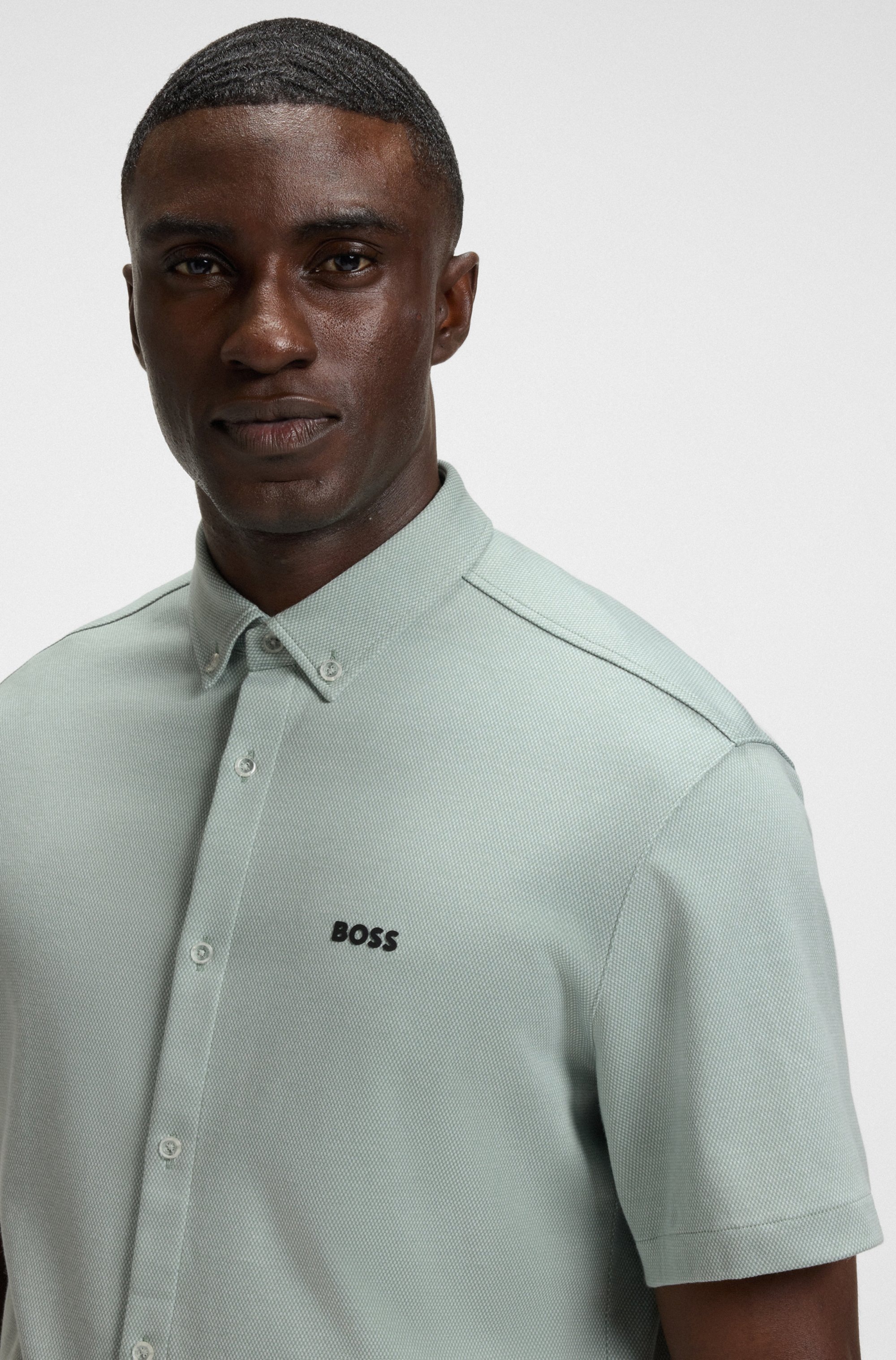 BOSS GREEN Kurzarmhemd "B MOTION S", mit Logoschriftzug auf der Brust günstig online kaufen