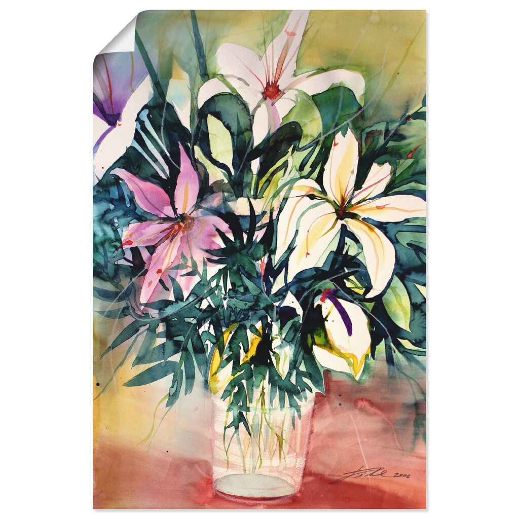 Artland Wandbild »Lilien in Vase«, Blumen, (1 St.), gedruckt