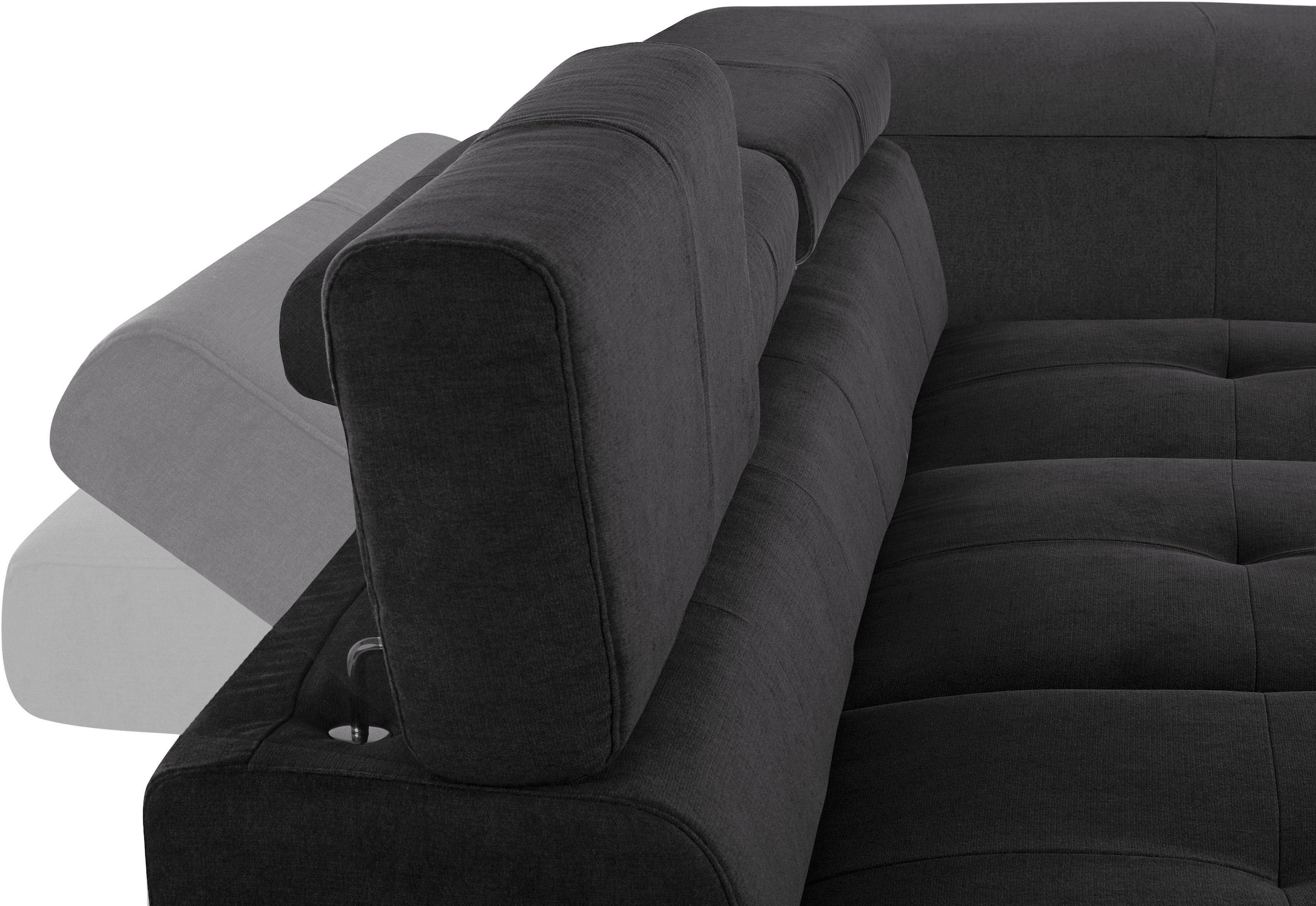 COTTA Ecksofa »Enterprise L-Form« mit Arm- & Kopfteilverstellung, wahlweise mit Bettfunktion