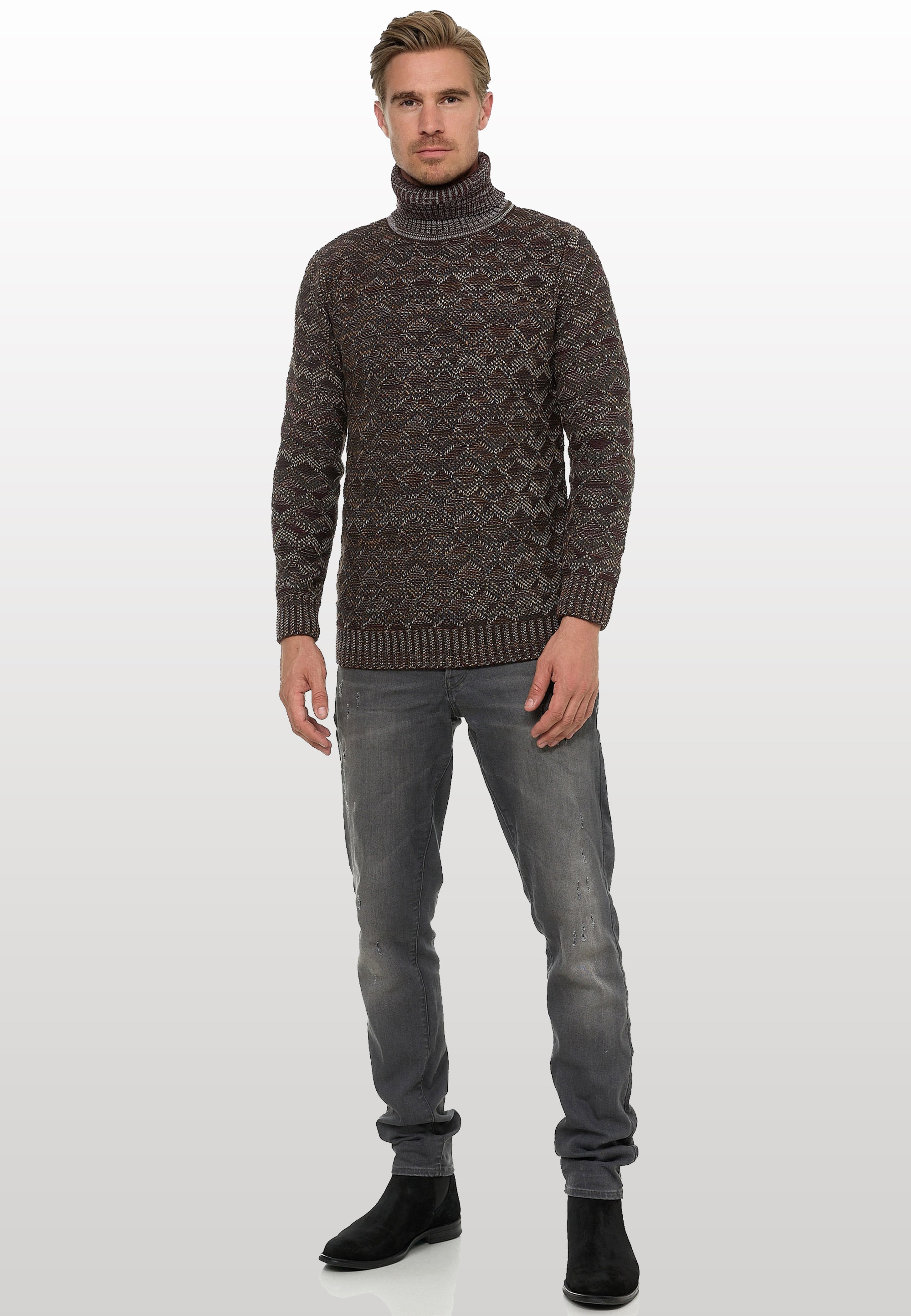 Rusty Neal Strickpullover, mit angesagtem Karo-Design