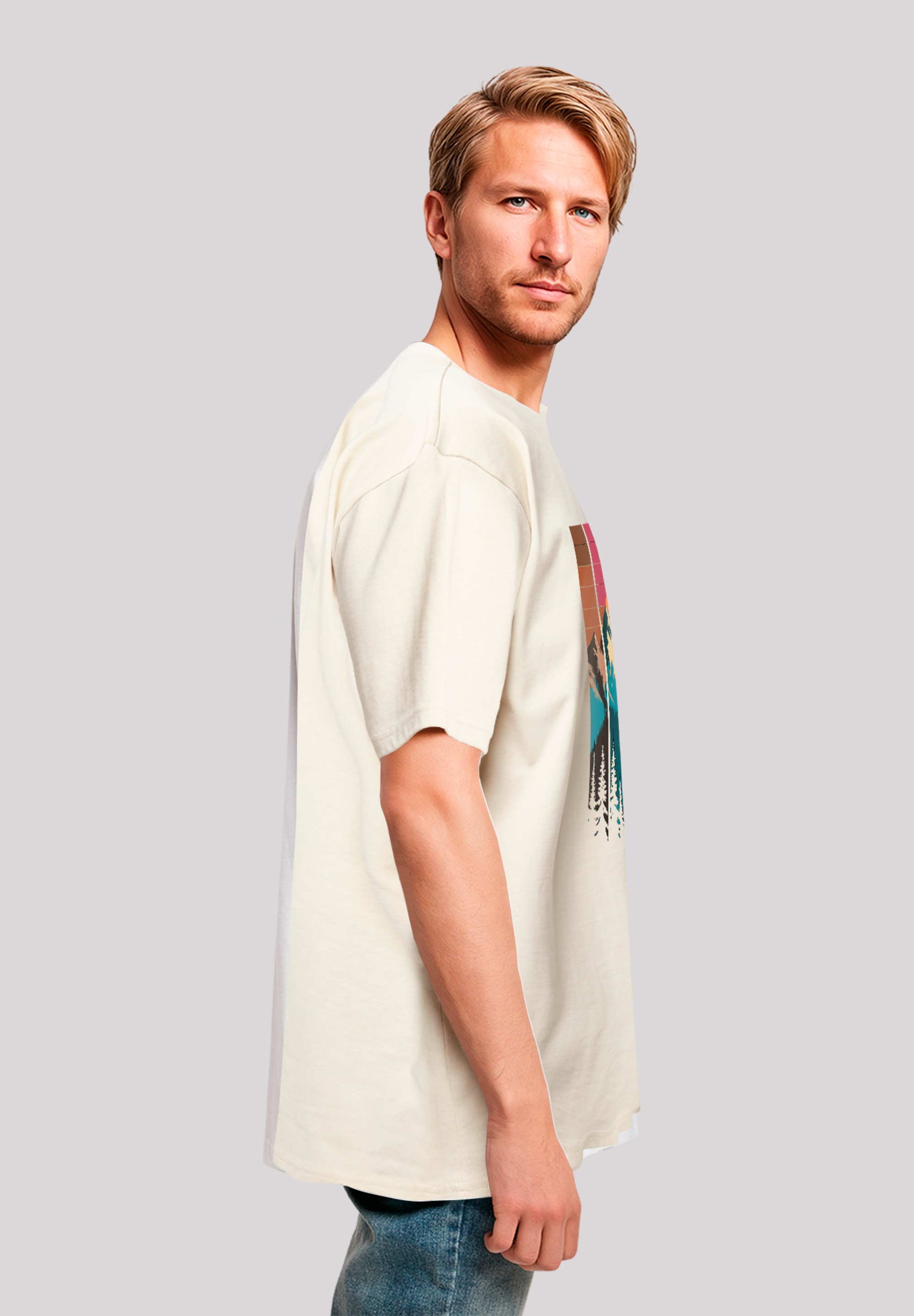 F4NT4STIC T-Shirt »Berg Sonnenuntergang Retro« Premium Qualität